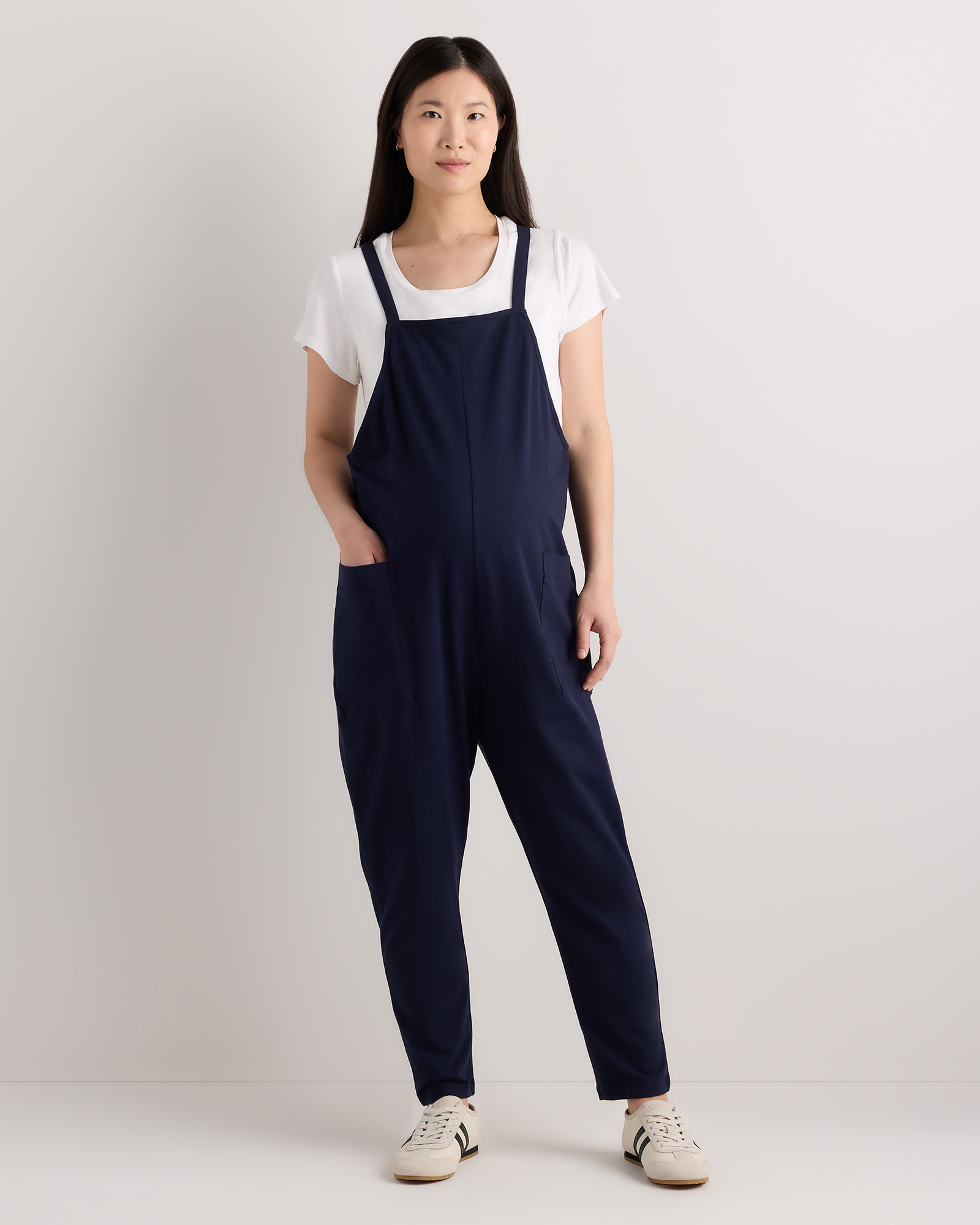 Quince Women's Maternity Overalls In Blue