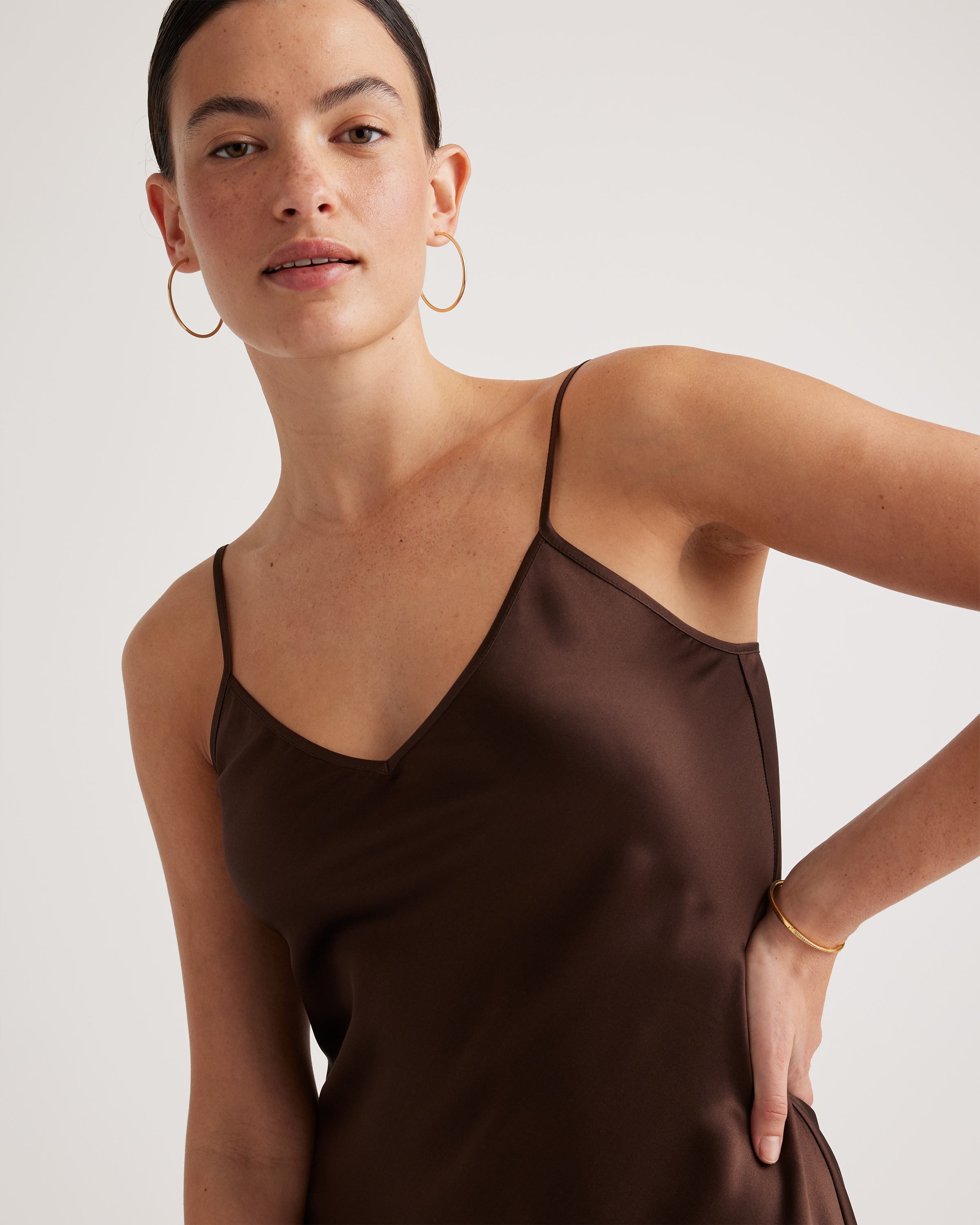 silk brown slip dress Silk Bias Slip Dress Bronze / M