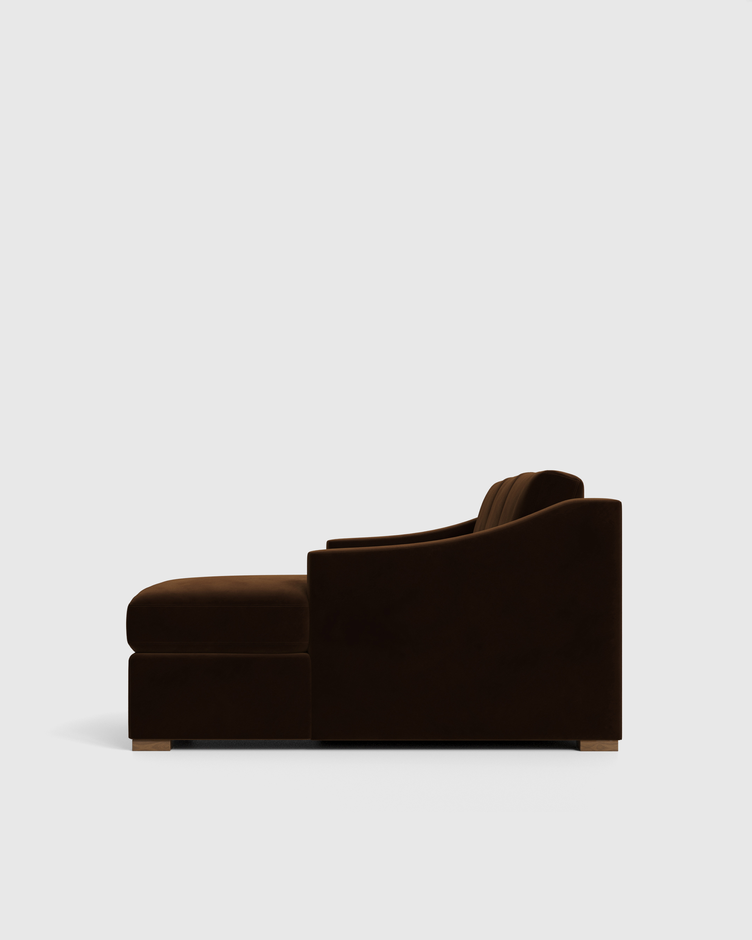 Slope Arm Chaise Sectional 104in Right Arm Performance Velvet Side