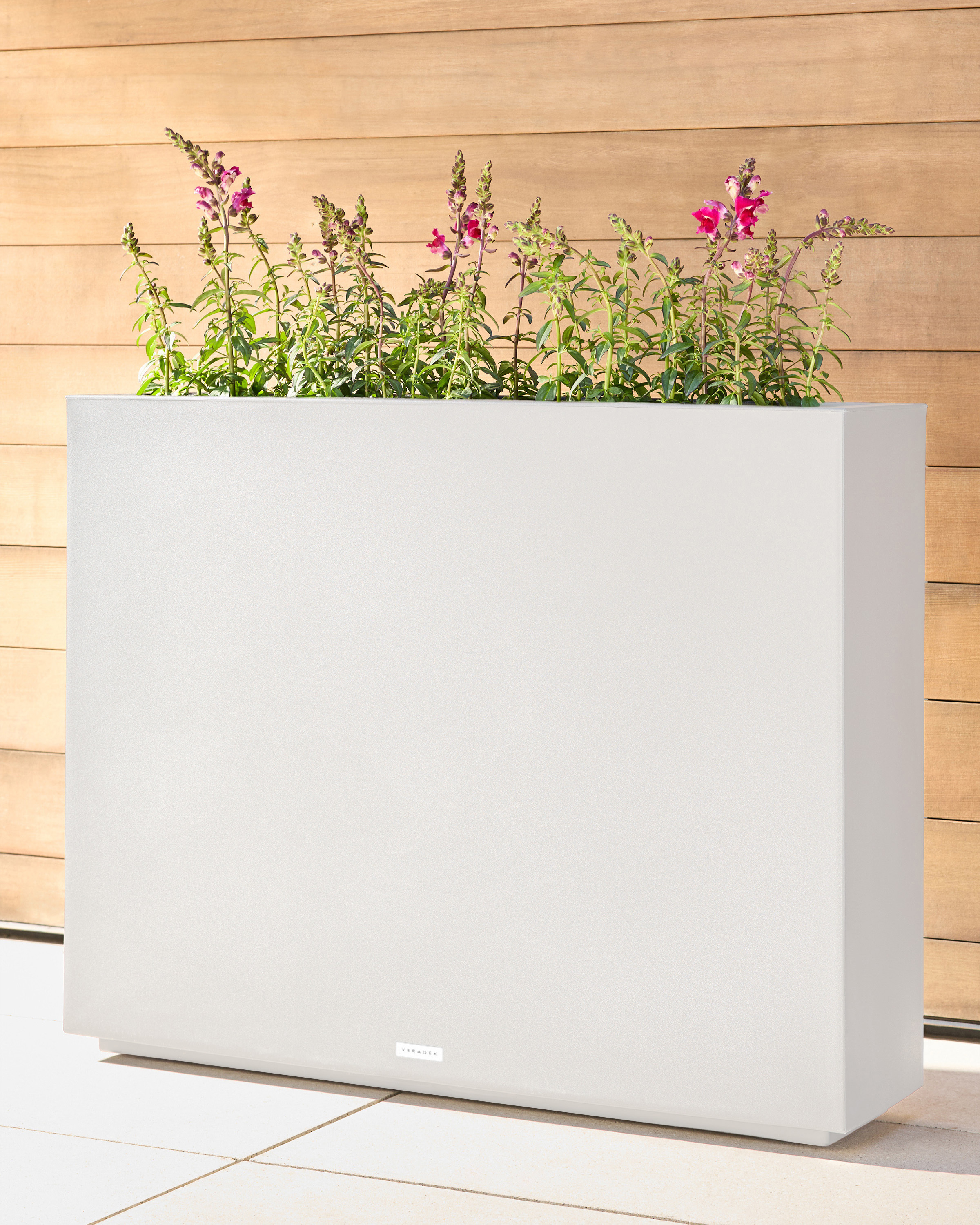 White Block Series All Weather Rectangular Planter by Veradek