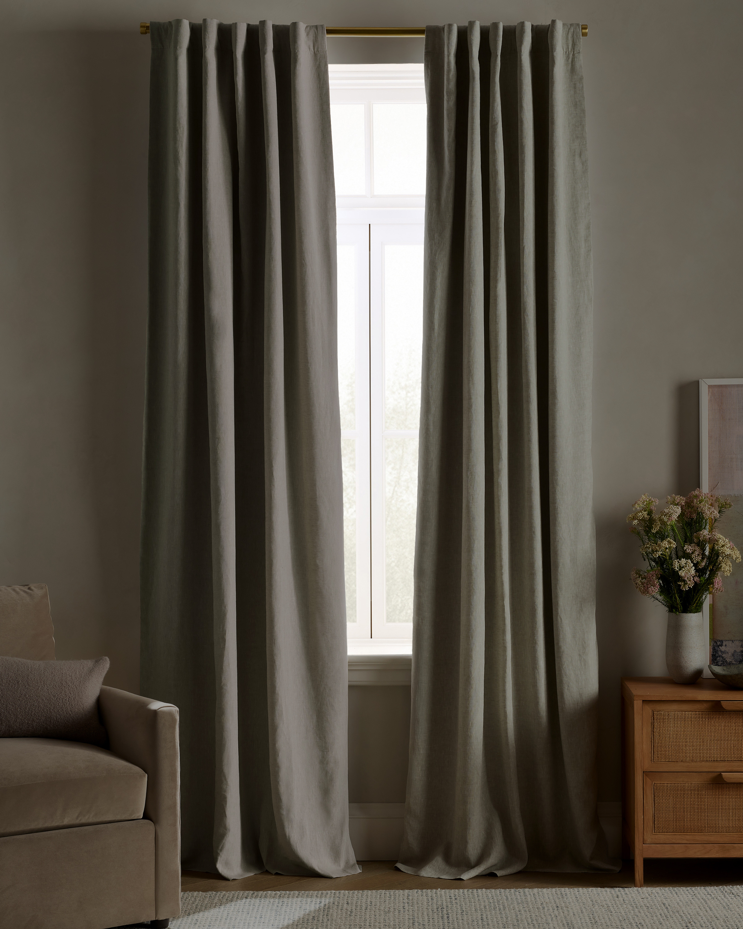 Sage European Linen True Blackout Curtain