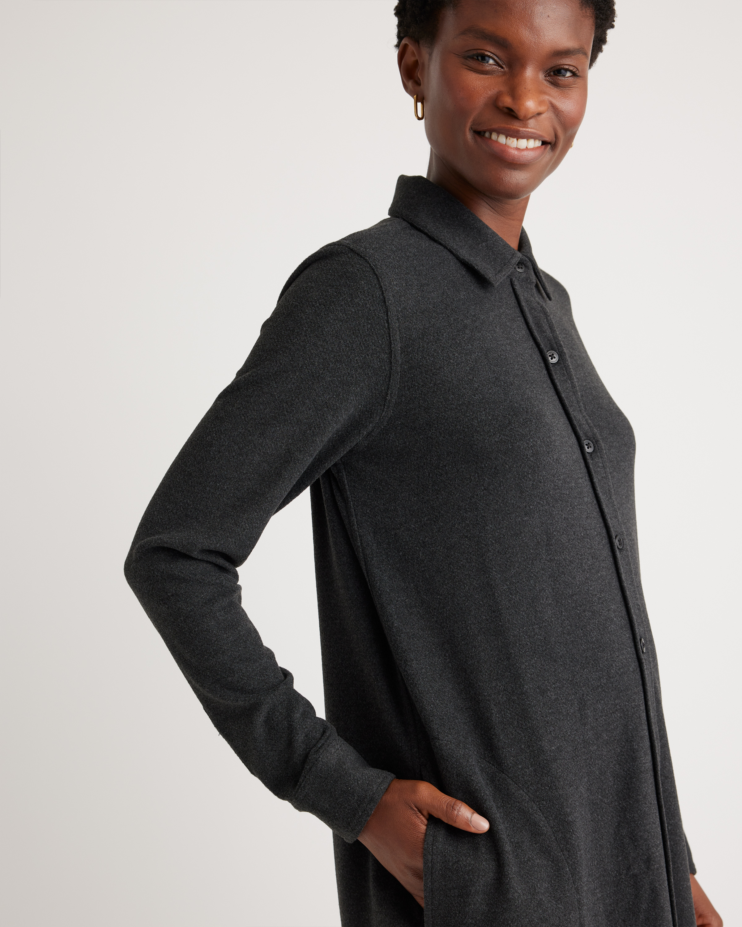 fleece shirt dress Women's Fleece T-Shirt Dress