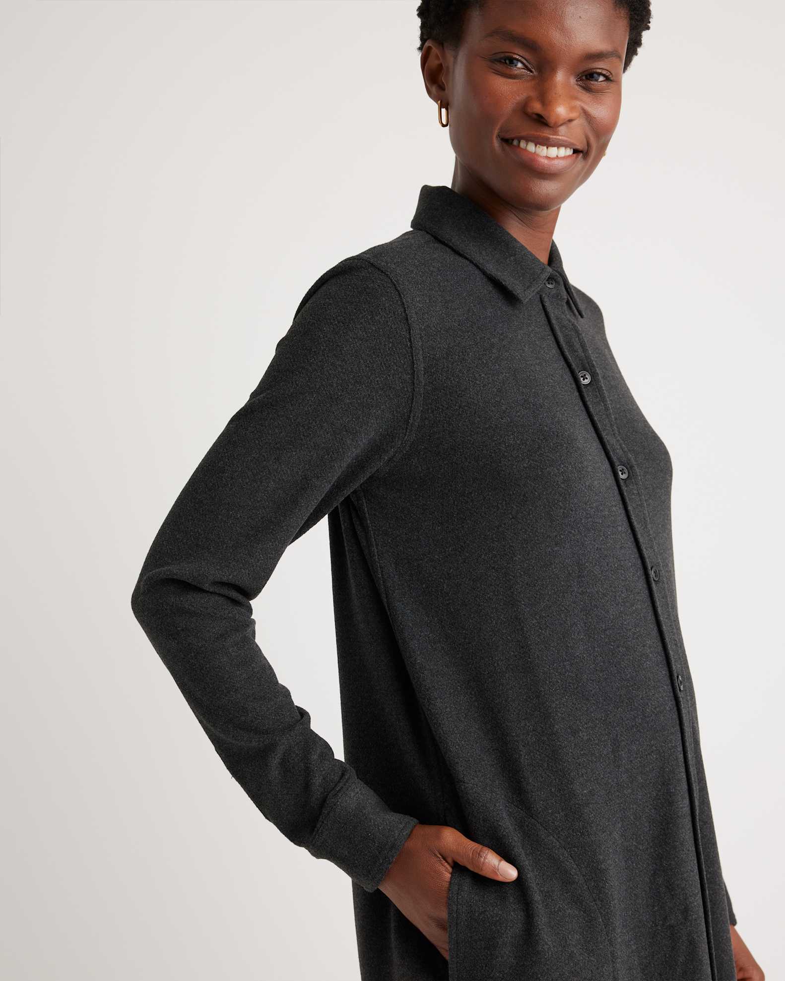 fleece shirt dress Women's Fleece T-Shirt Dress