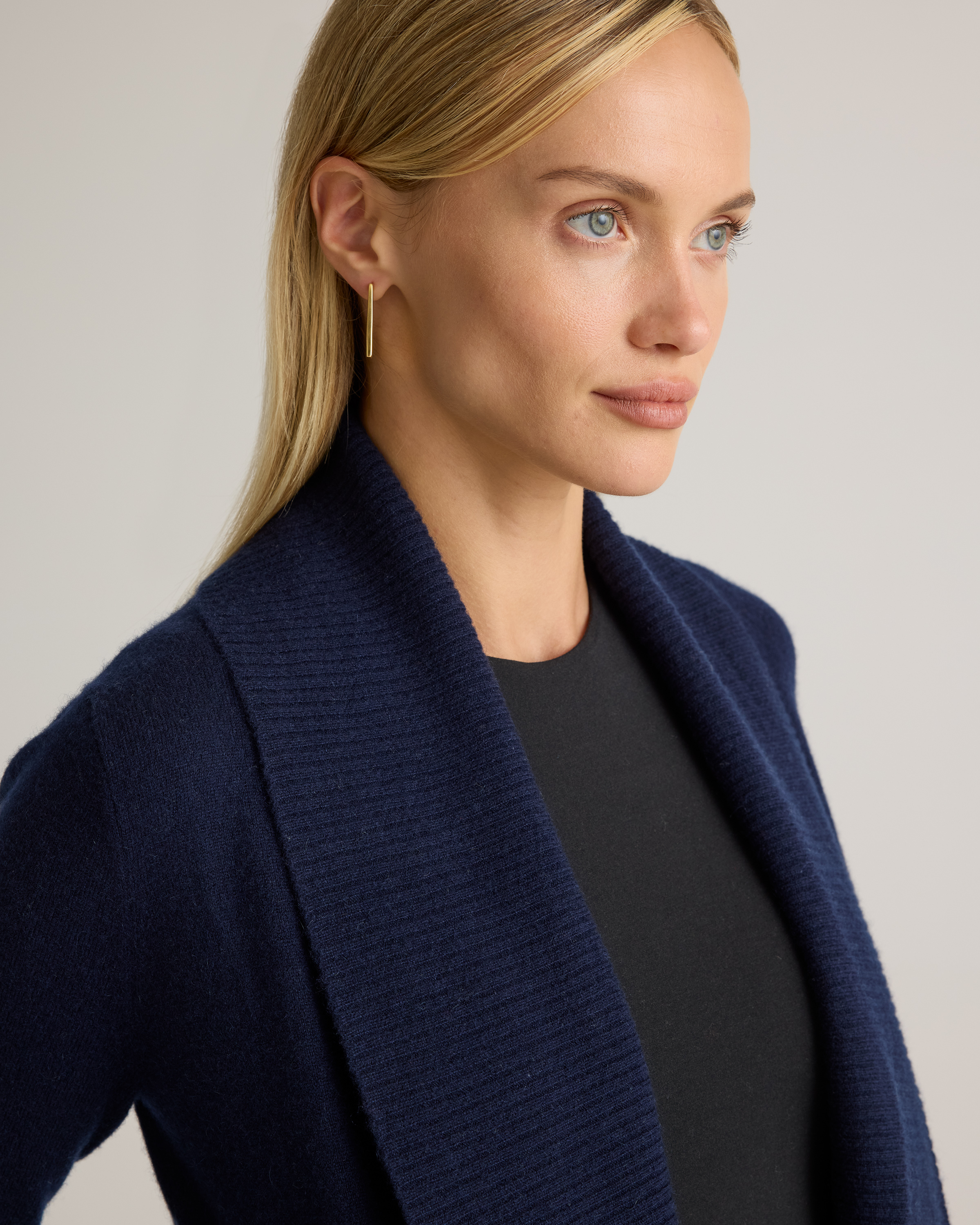 Mongolian Cashmere Open Cardigan Sweater
