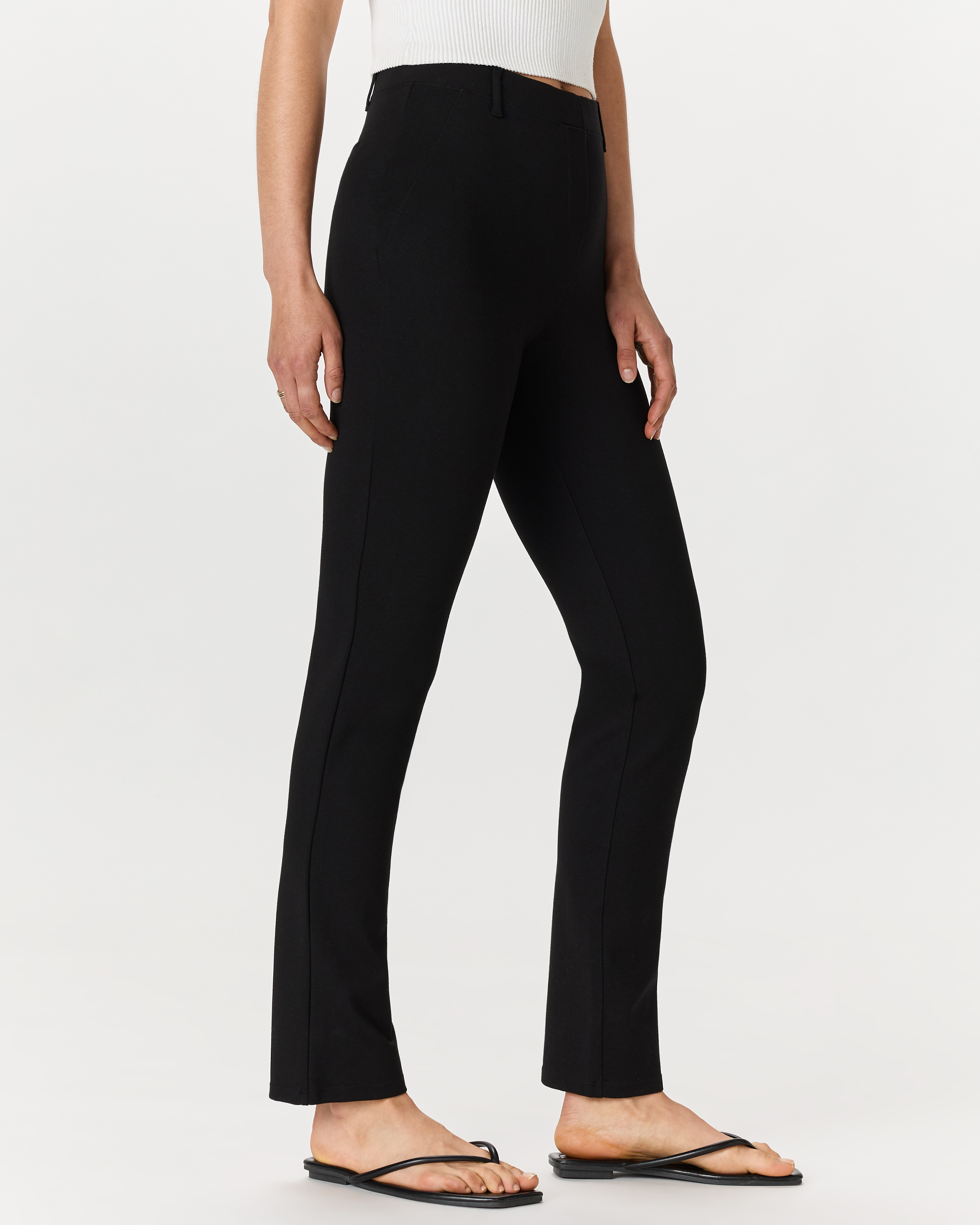 【新品】CARORIE LIGHT PONTE TAPERED PANTS[L] Ultra-Stretch Ponte Straight Leg Pants