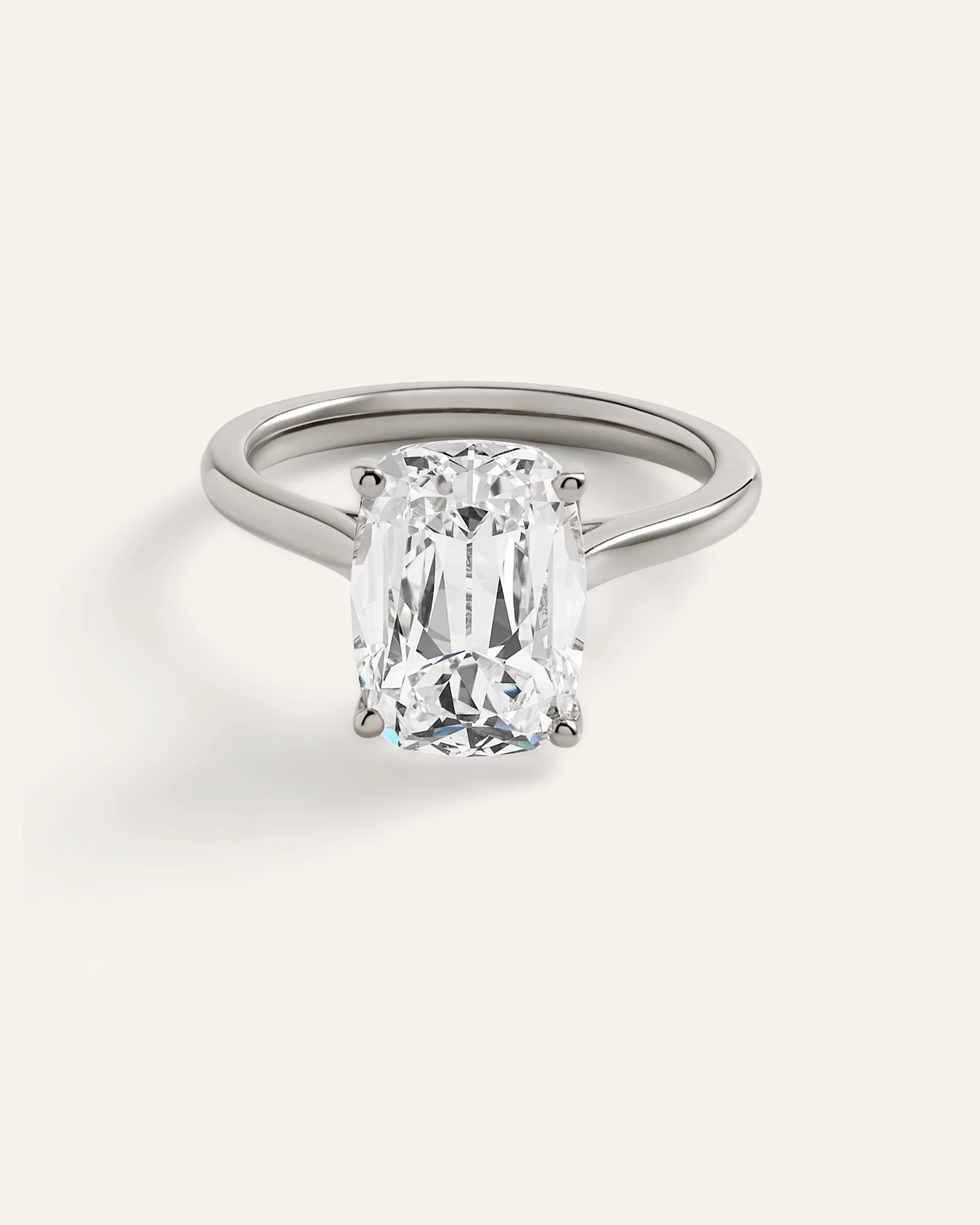 Lab Grown Diamond Antique Cushion Trellis Cathedral Engagement Ring - 5ct