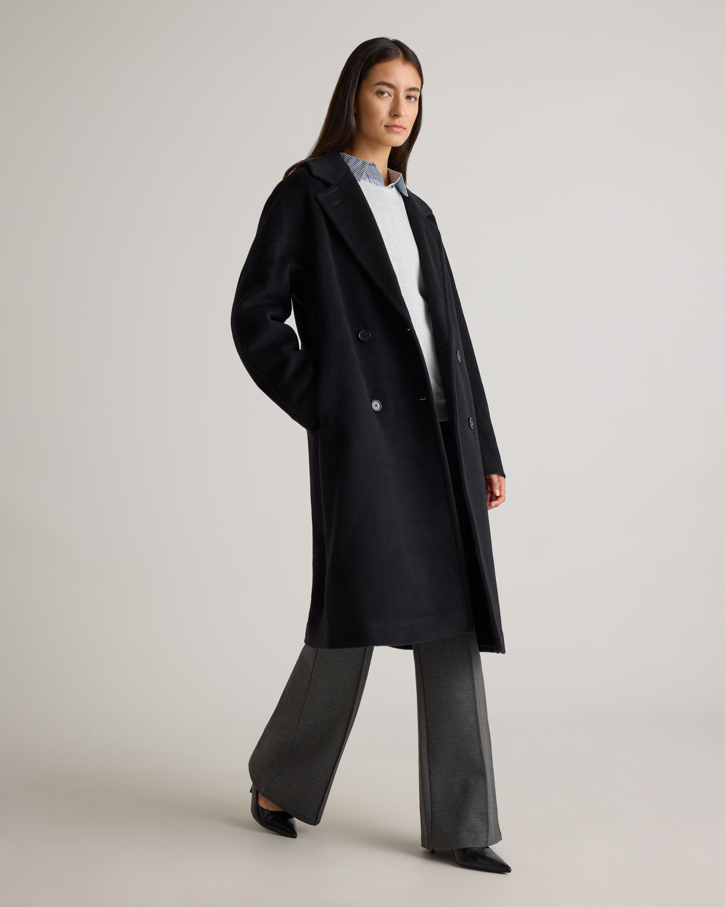 Camel Hair Double-Breasted Slouch Coat
