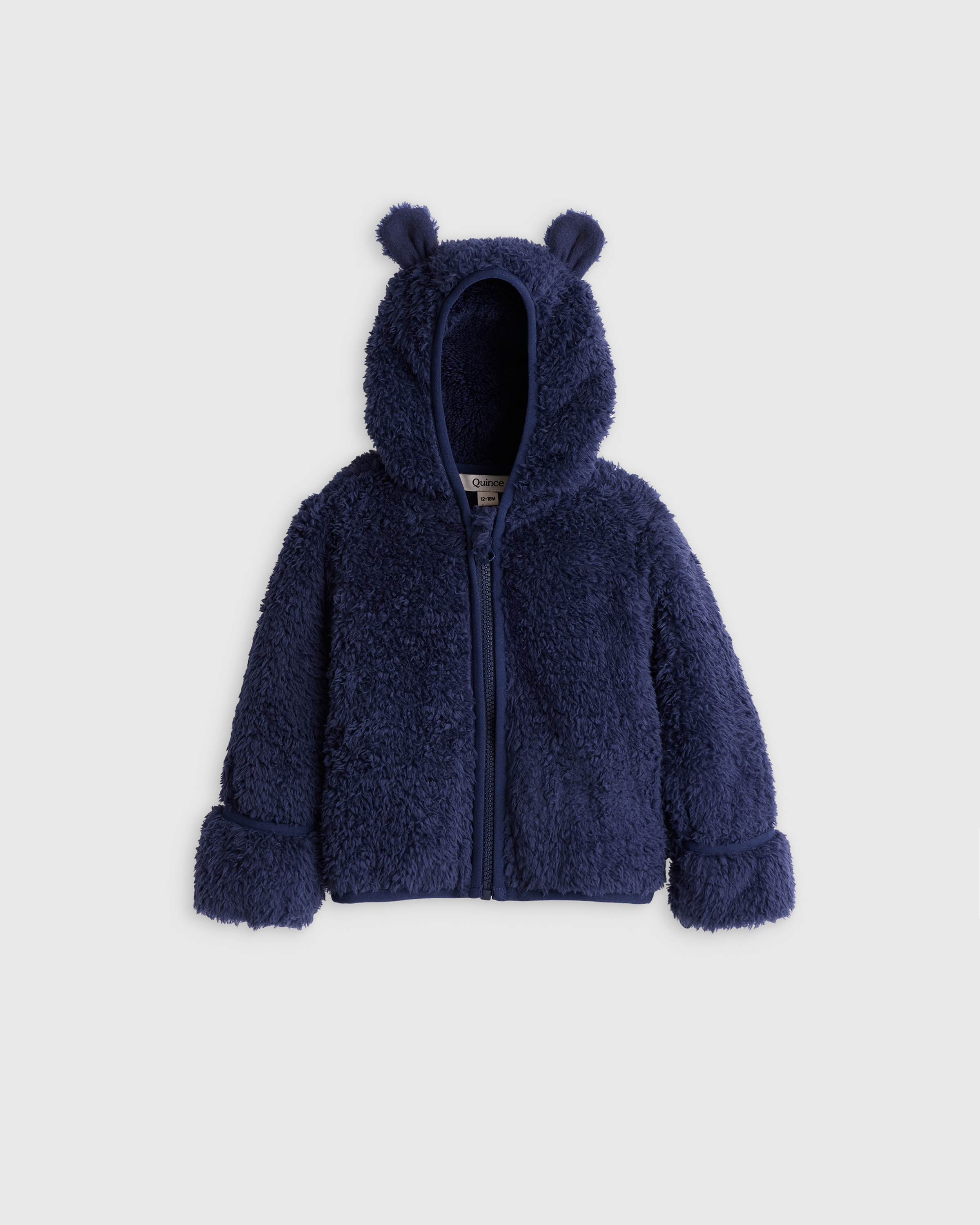 Quince Recycled Sherpa Fleece Bear Jacket In Navy