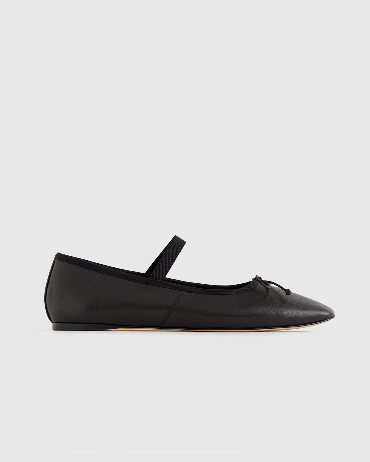 Italian Leather Mary-Jane Ballet Flat in Black