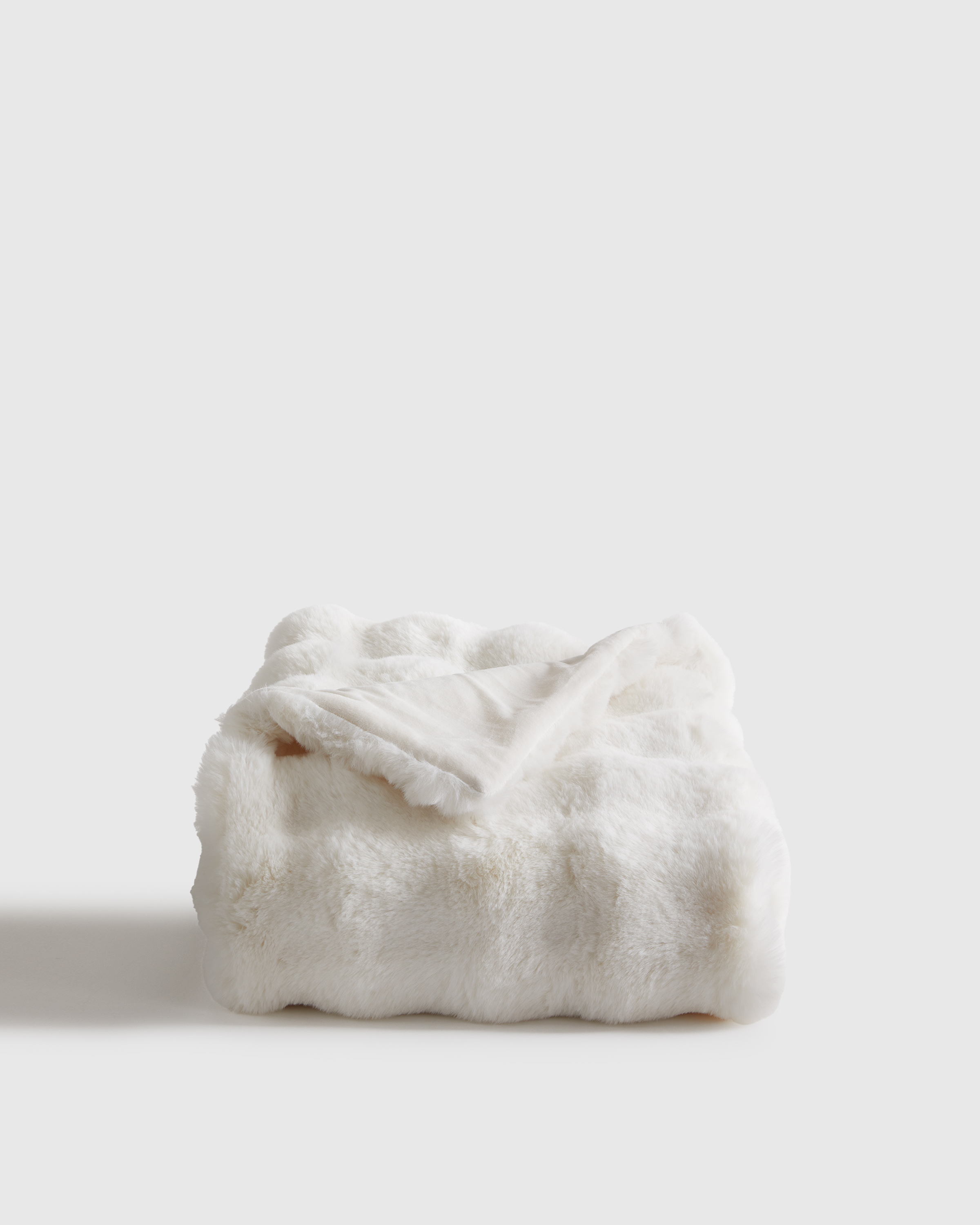 Ruched Faux Fur Throw, 50x60, Snow