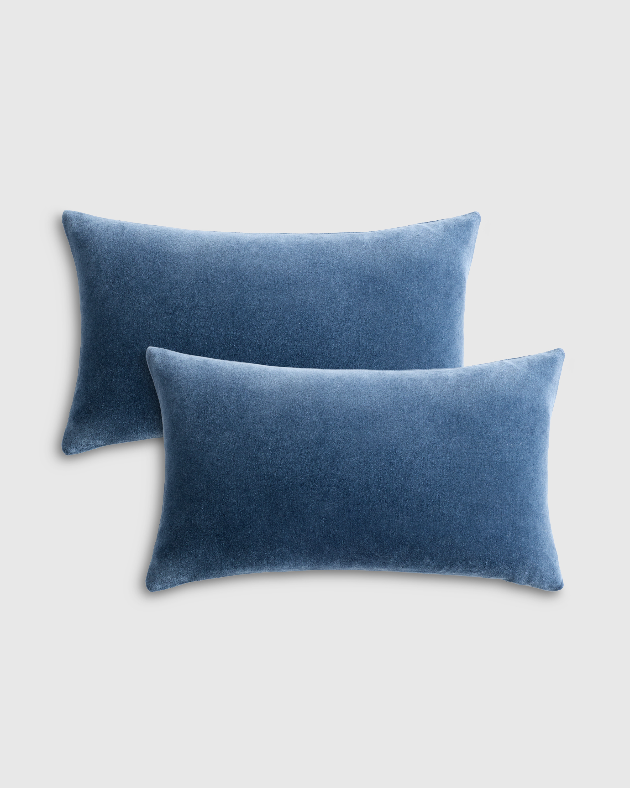 Glacier Blue Classic Cotton Velvet Pillow Cover (Set of 2)
