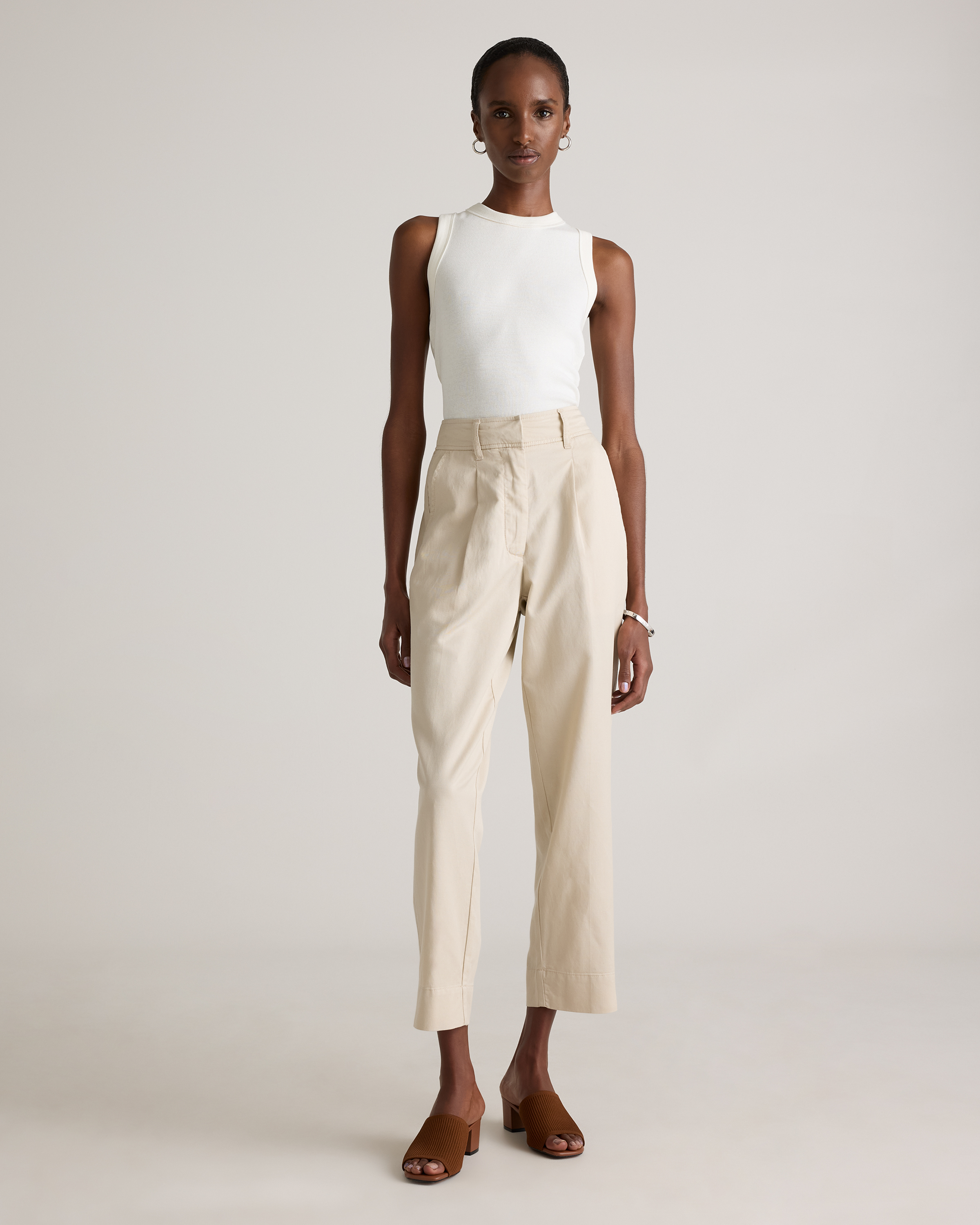 Drapey Twill Tapered Trouser