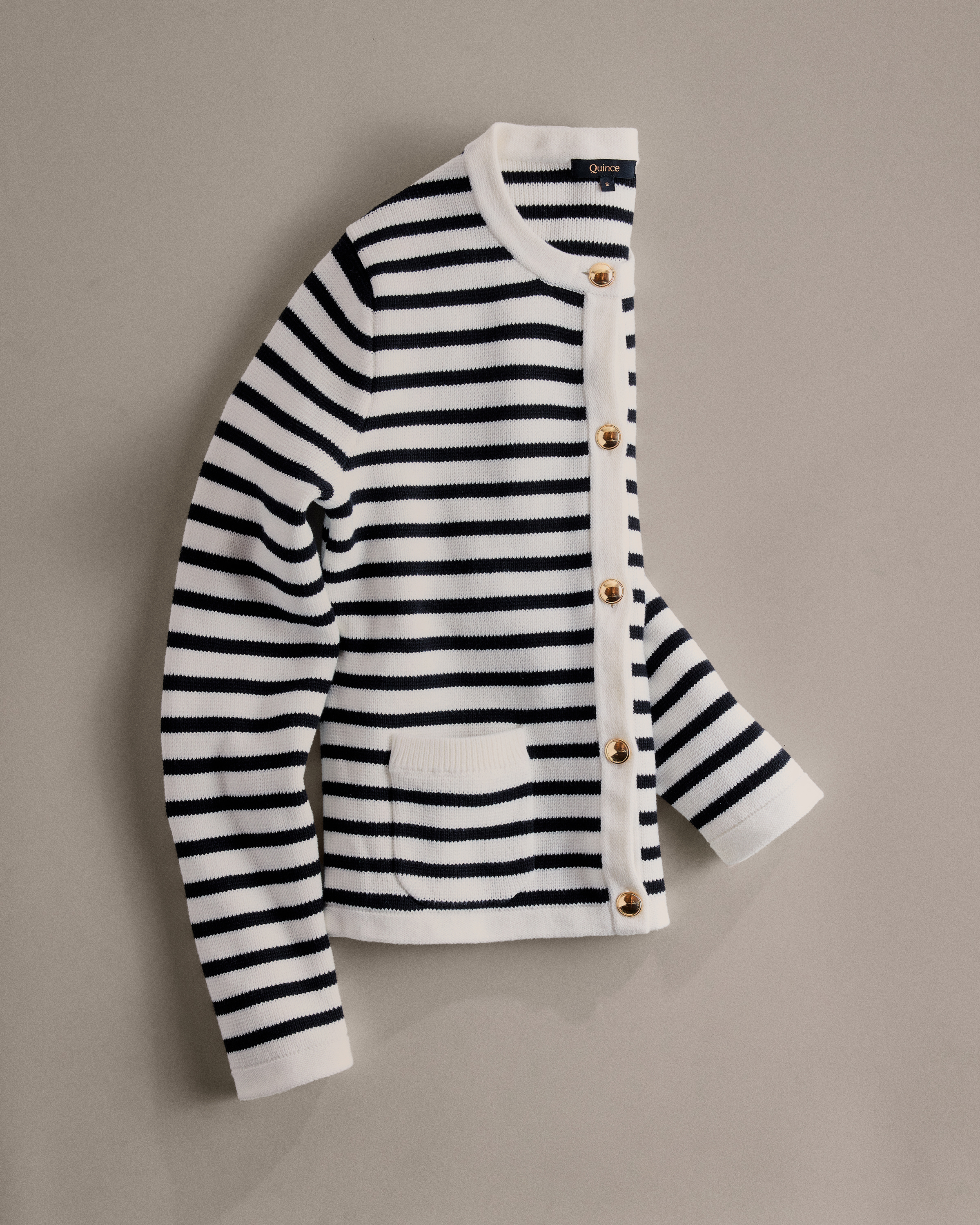 Ivory/Black 100% Organic Cotton Sweater Jacket