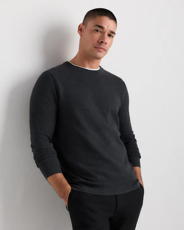 100% Organic Cotton Pique Crewneck Sweater