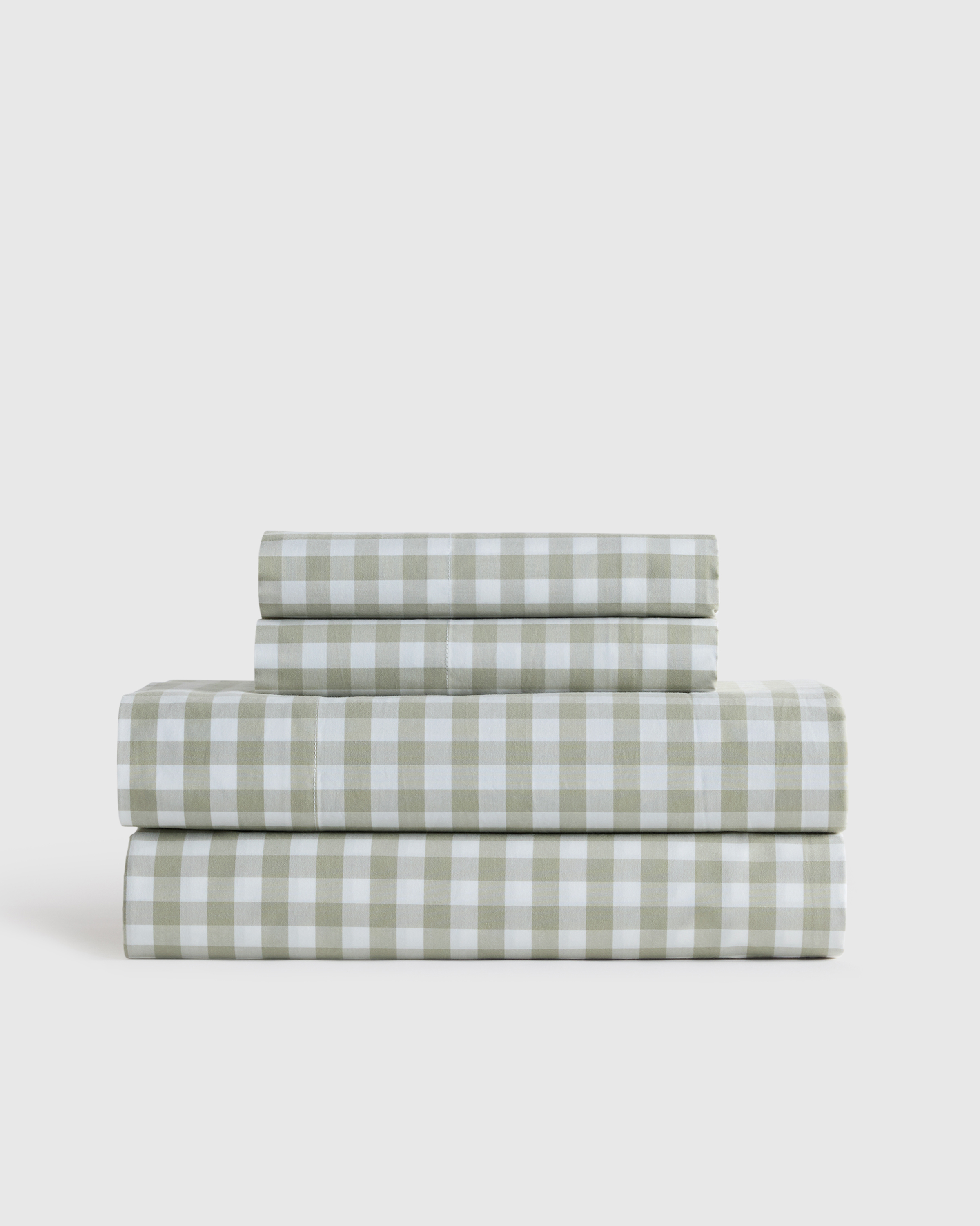 Willowleaf Organic Crisp Percale Gingham Sheet Set