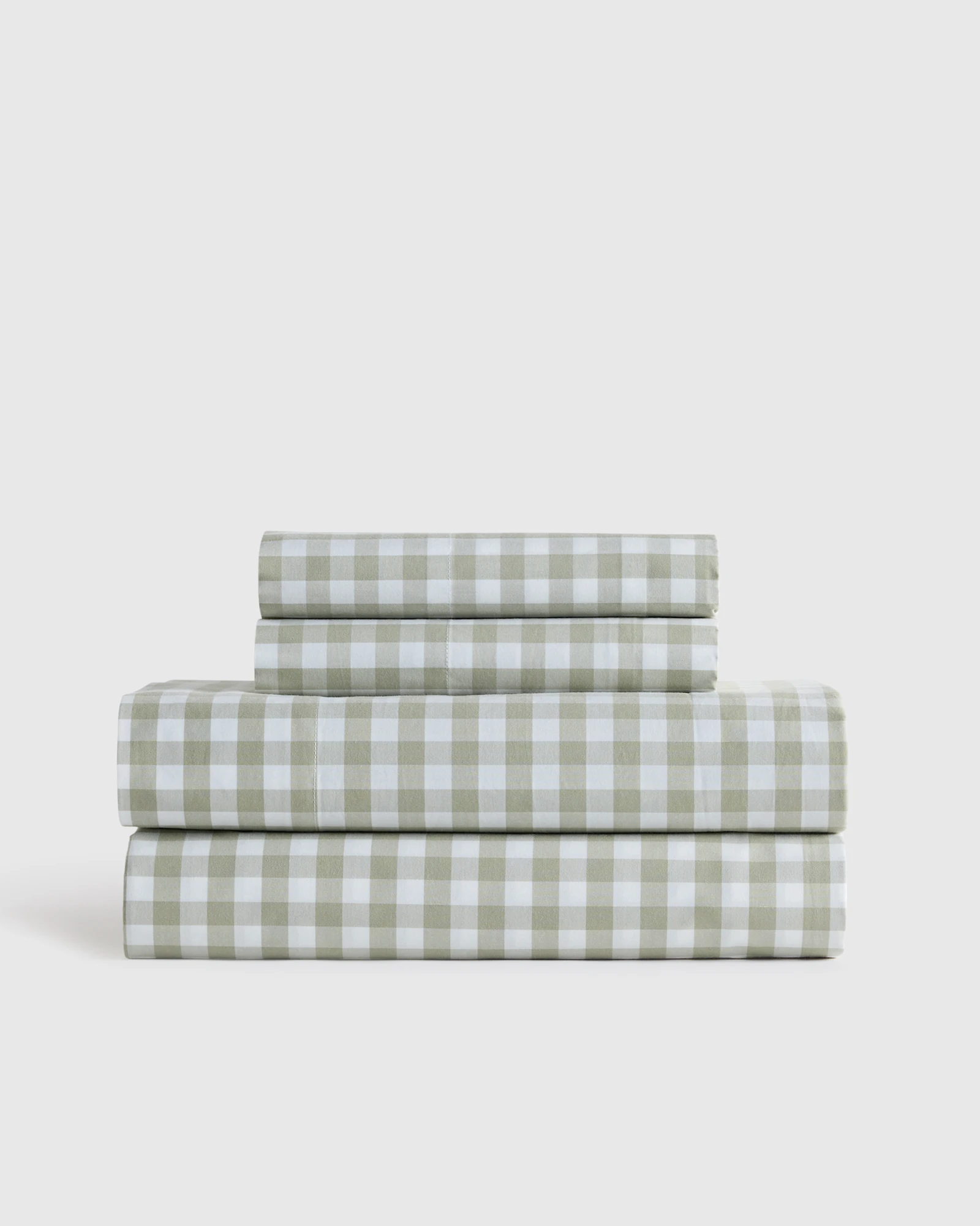 100% Organic Cotton Crisp Percale Gingham Sheet Set