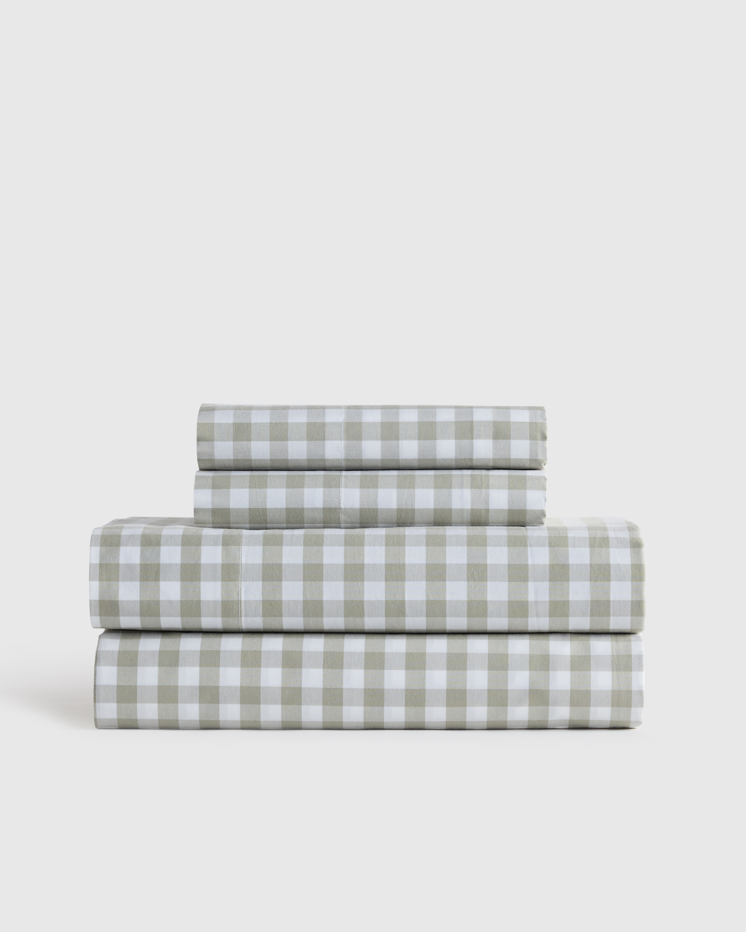 Willowleaf Organic Crisp Percale Gingham Sheet Set