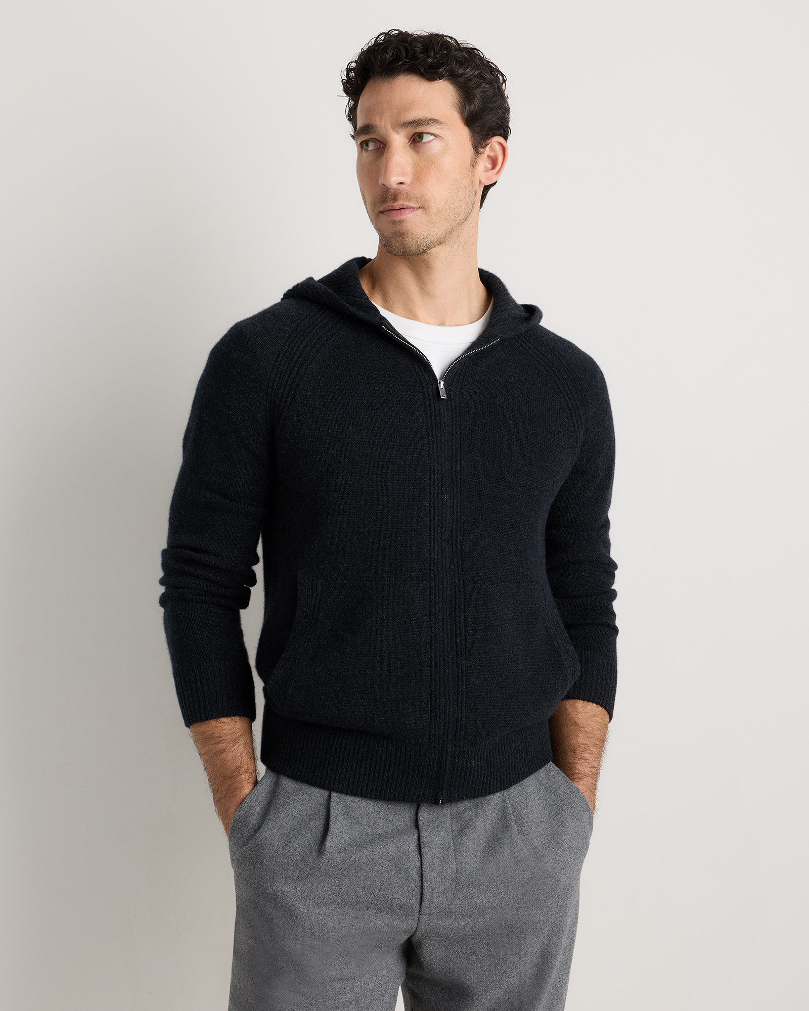 Heather Caviar Luxe Baby Cashmere Bomber Hoodie