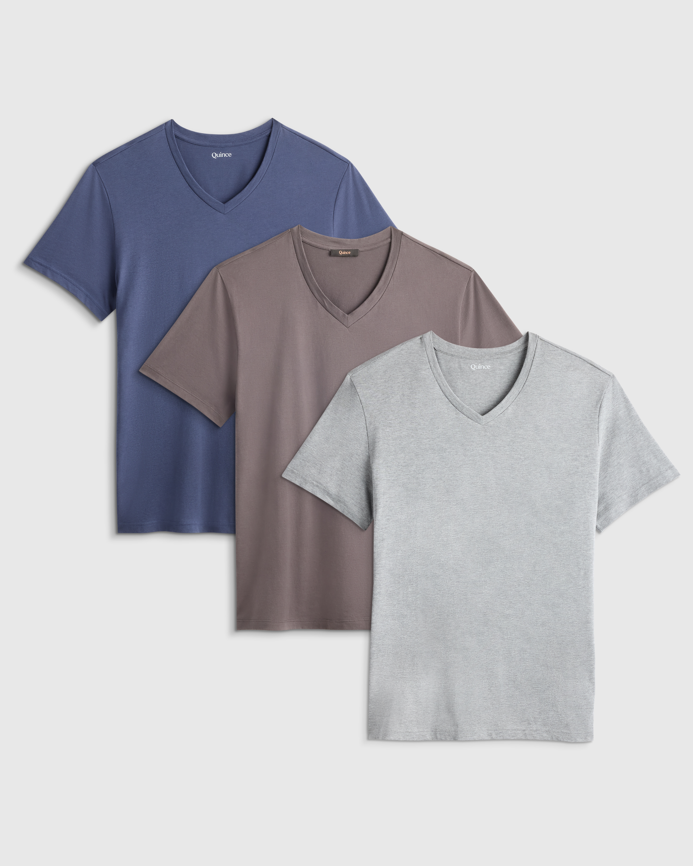 Men's Cotton Modal V-Neck Tee 3 Pack Bundle in Heather Grey