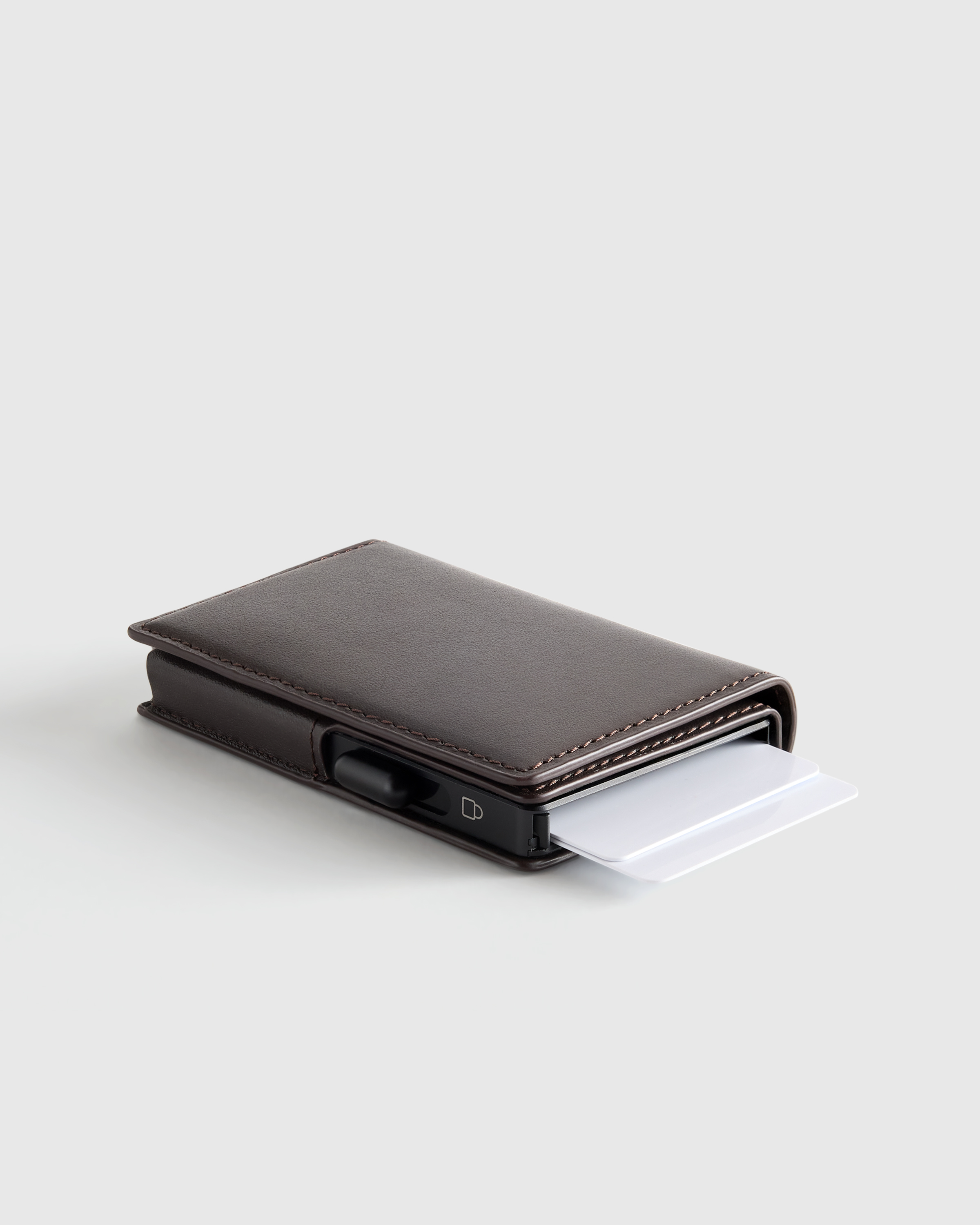 Italian Leather RFID Card Holder in Hickory