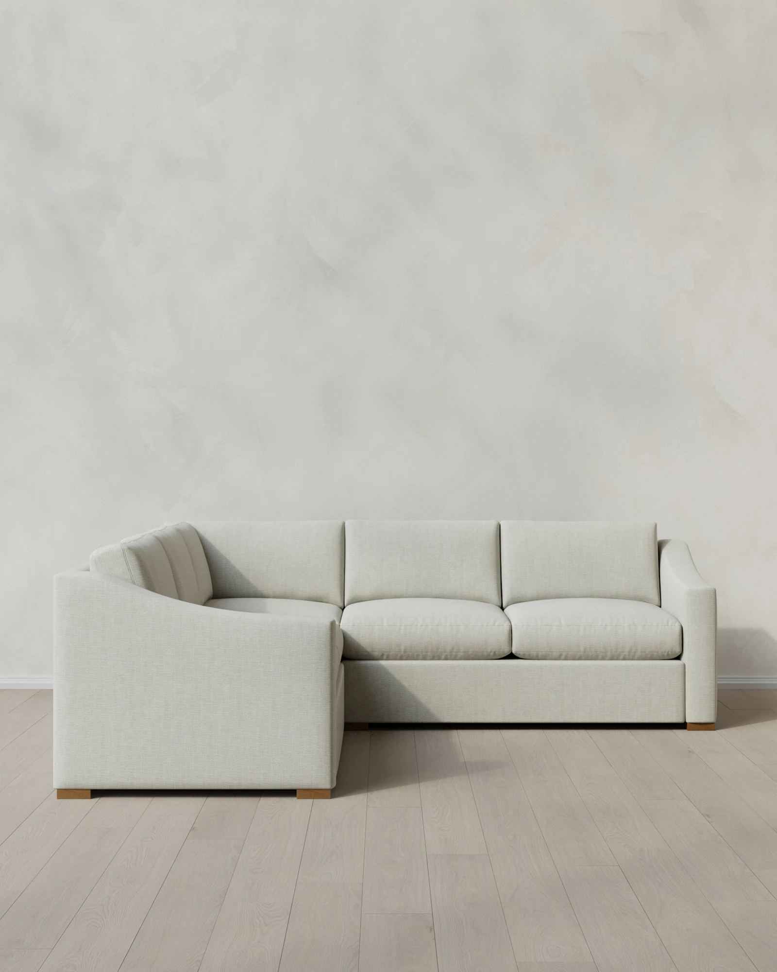 Hollis Slope Arm L Sectional in Performance Chenille Linen Blend