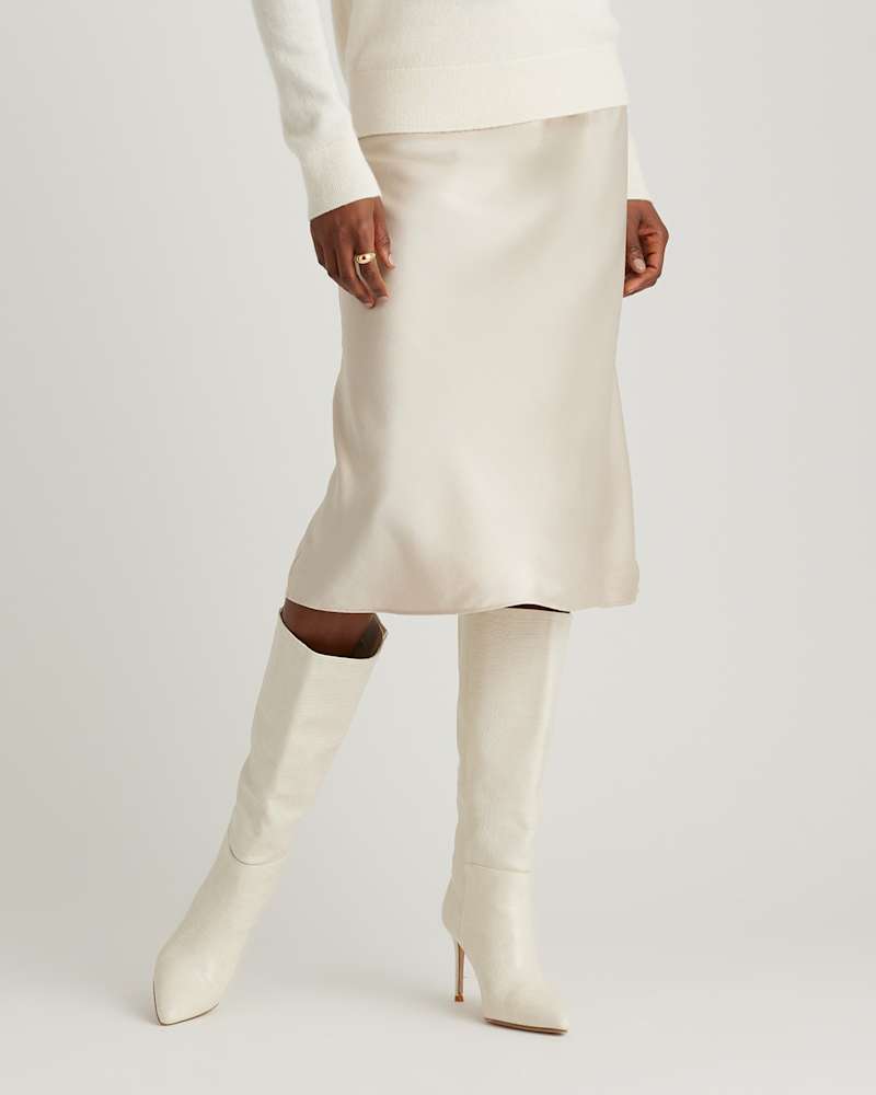 Quince 100% washable silk skirt, bias-cut