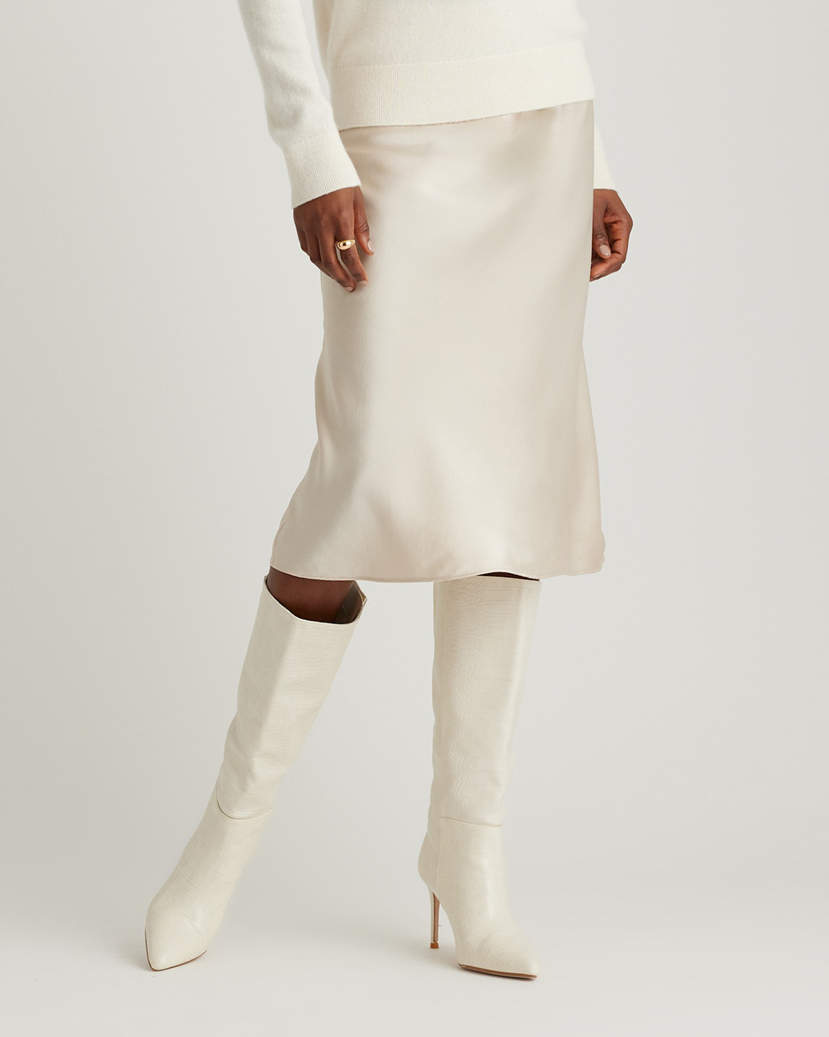 Quince 100% Washable Silk Skirt | Quince in Champagne