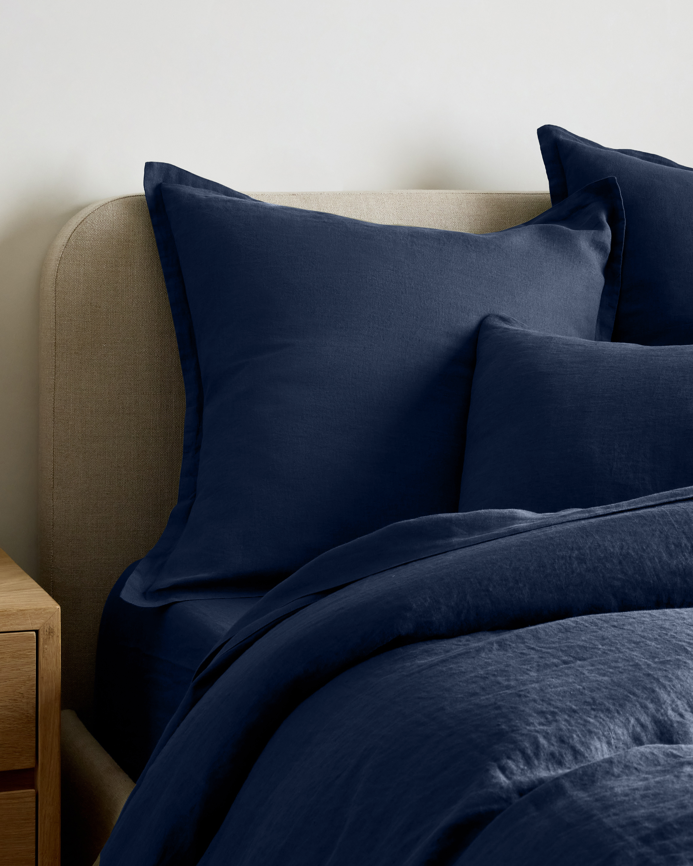 Navy European Linen Euro Sham