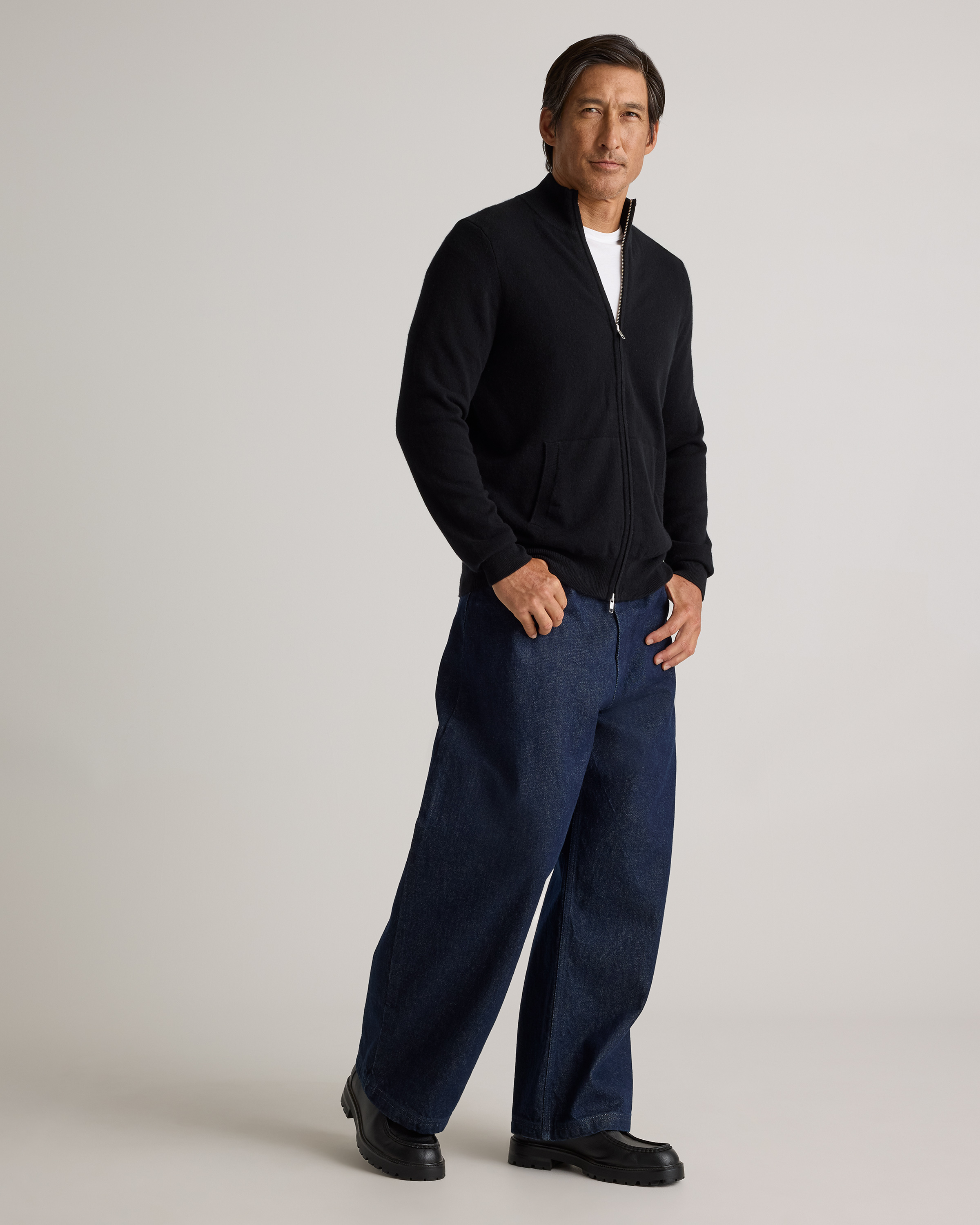 トップス cash & barba Mongorian Cashmere setup Cashmere 1/4 Zip Front Sweater - Brunswick Green – tyler böe