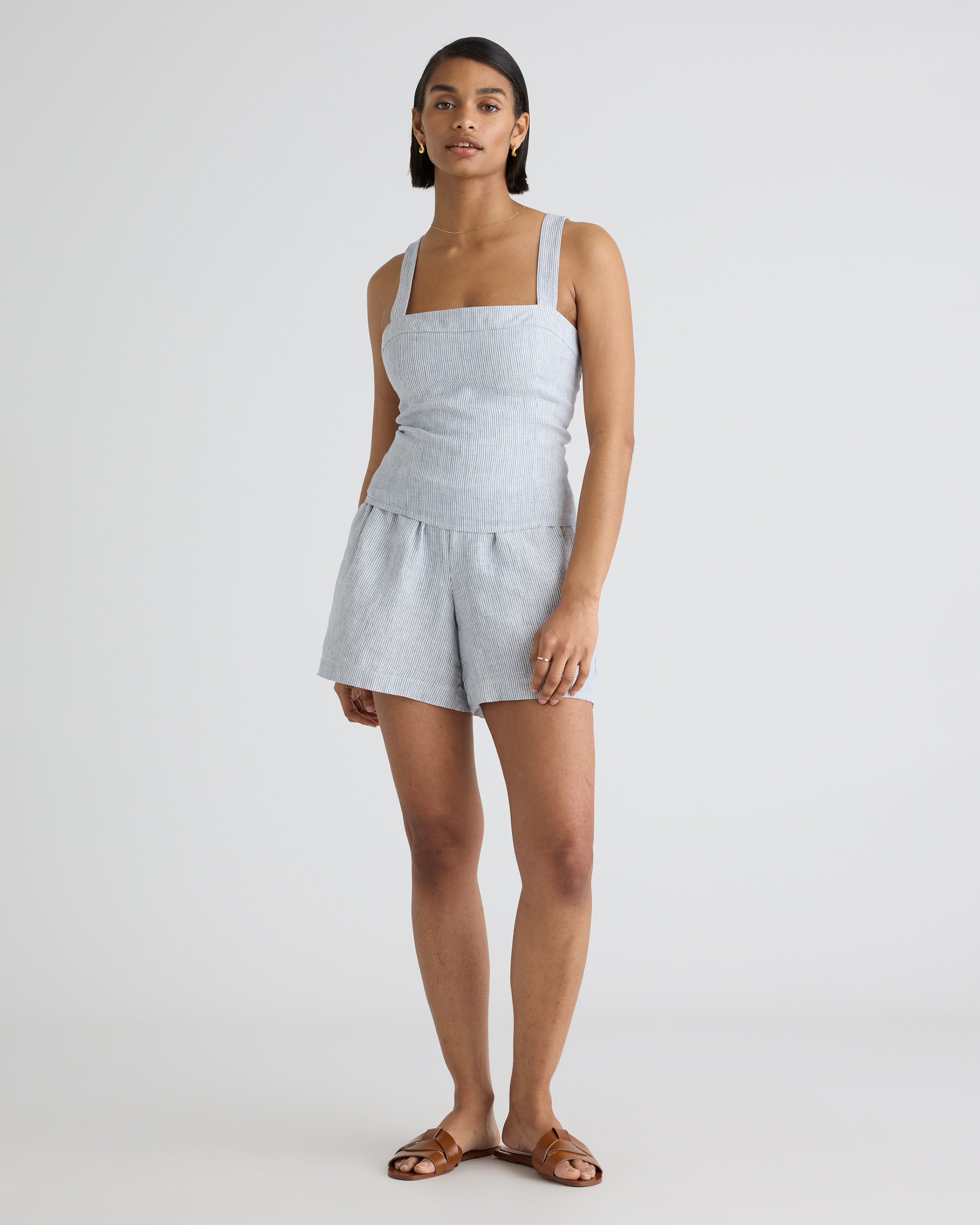sachin and babi light blue dress Avec Les Filles Women's High-Waist Wide-Leg Long Shorts main image 1