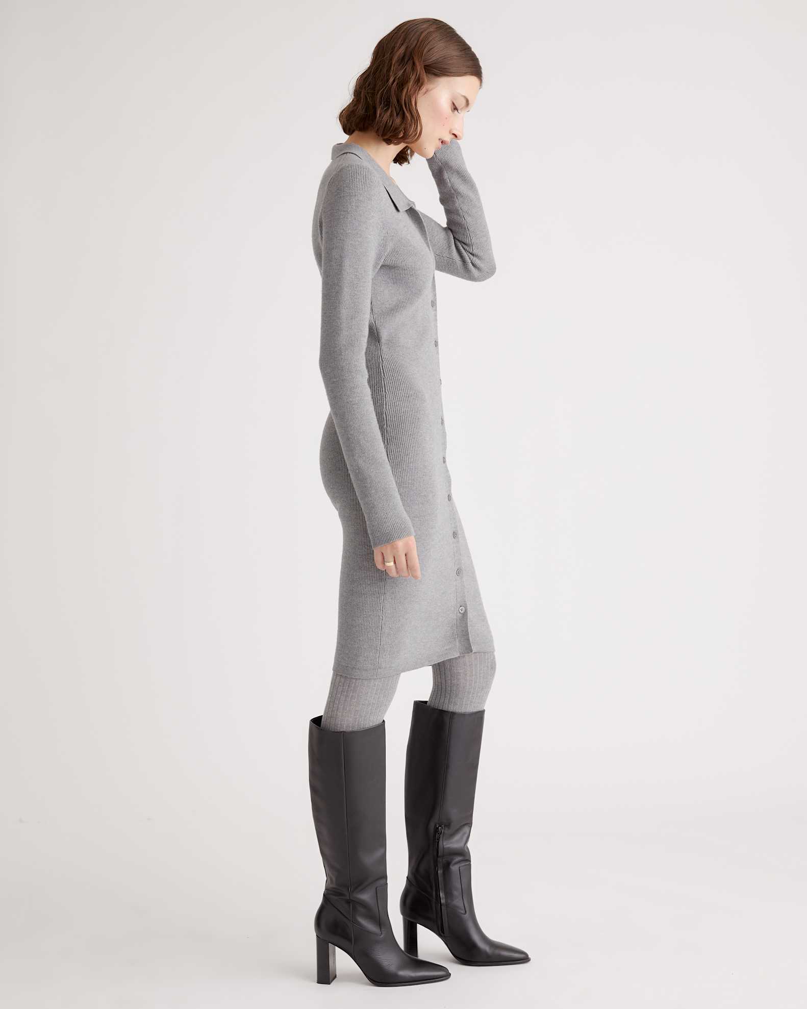 Eco-Knit Button-Up Sweater Dress Eco-Knit Button-Up Sweater Dress