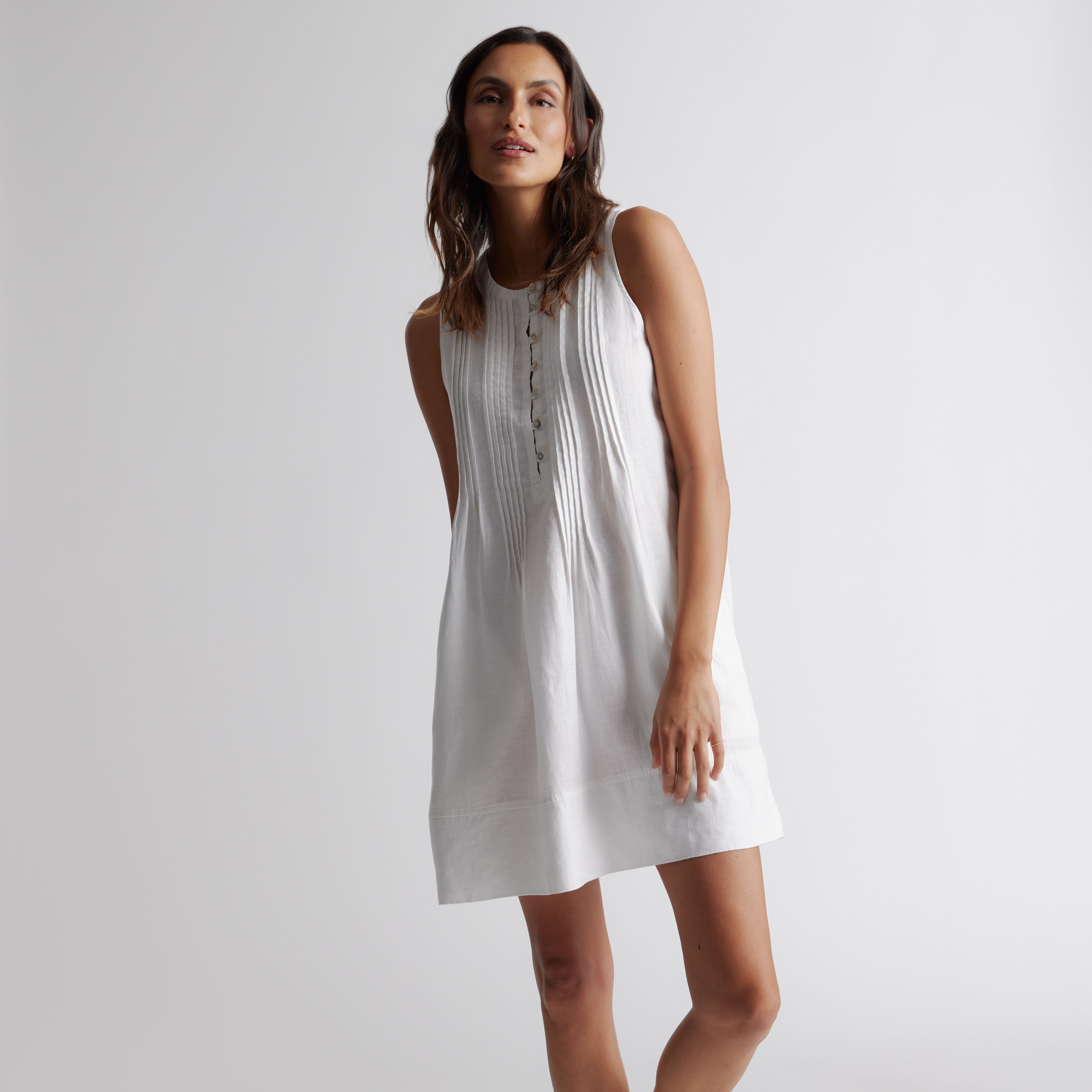 100% European Linen Shirt Dress
