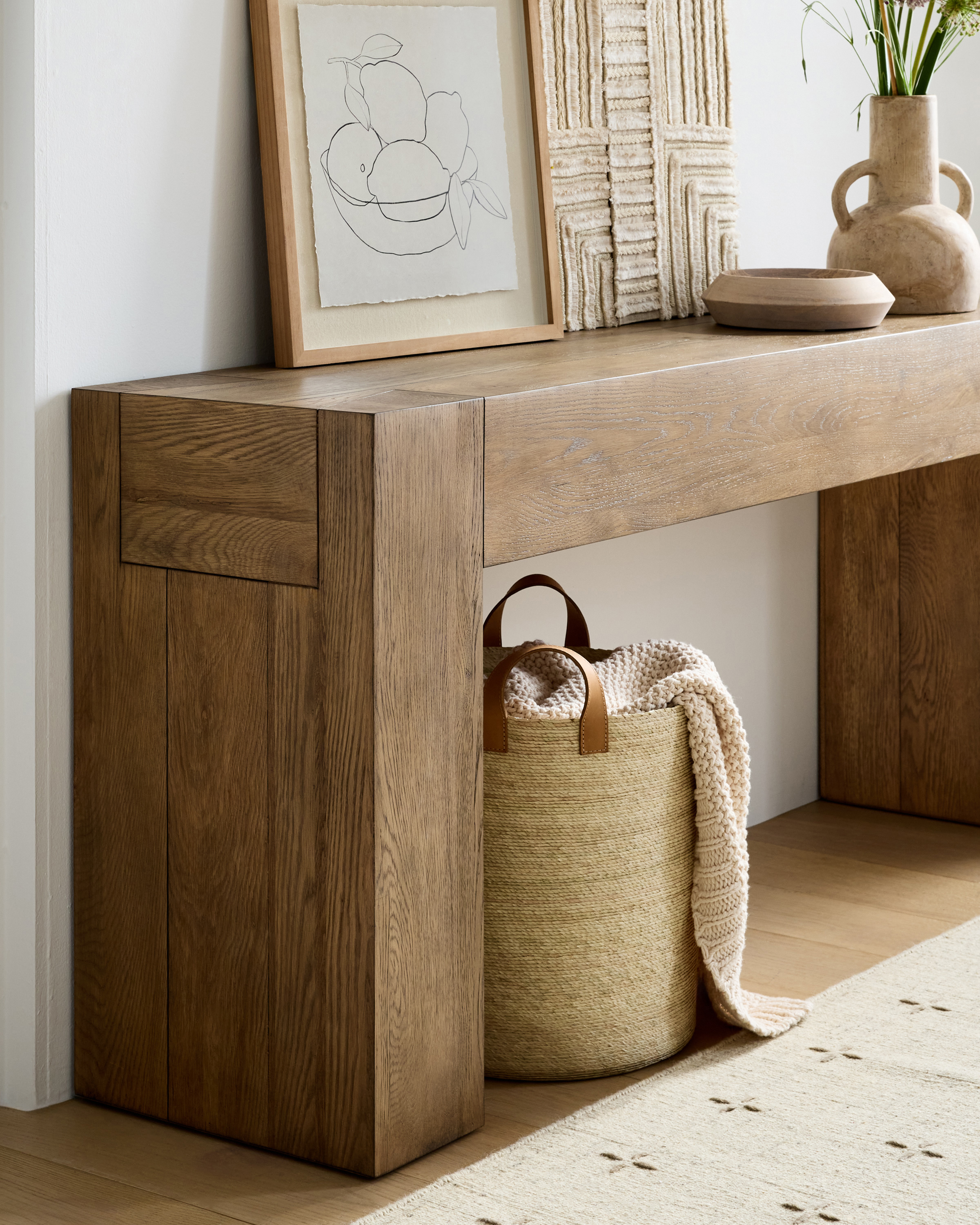 Reclaimed Oak Waterfall Console Table - Thumbnail 3