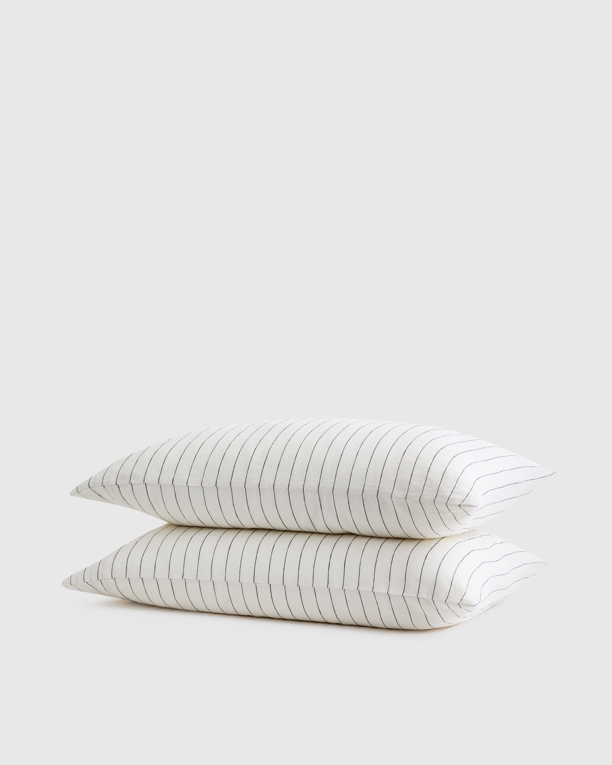 Pencil Stripe European Linen Stripe Pillowcases Set