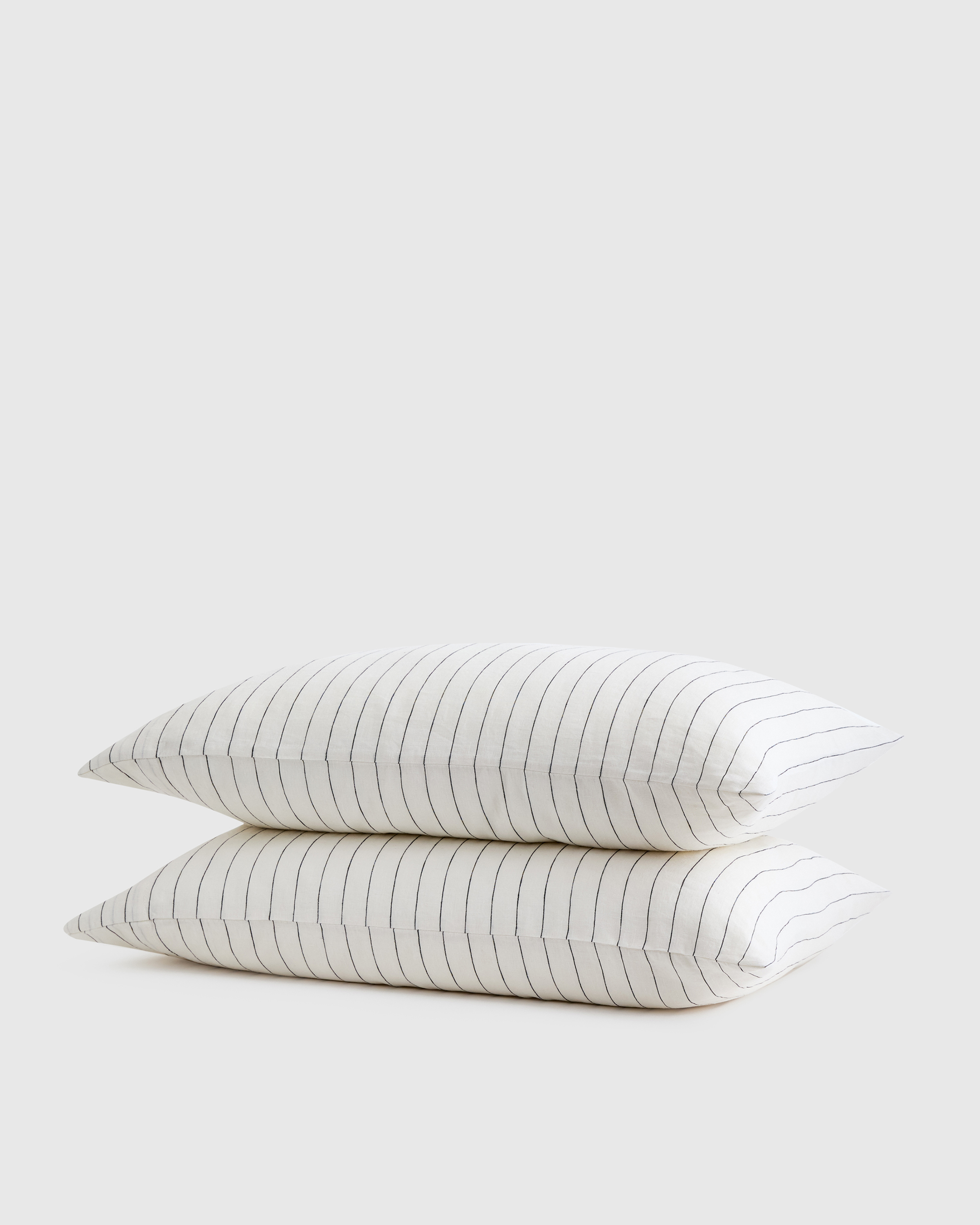 Pencil Stripe European Linen Stripe Pillowcases Set
