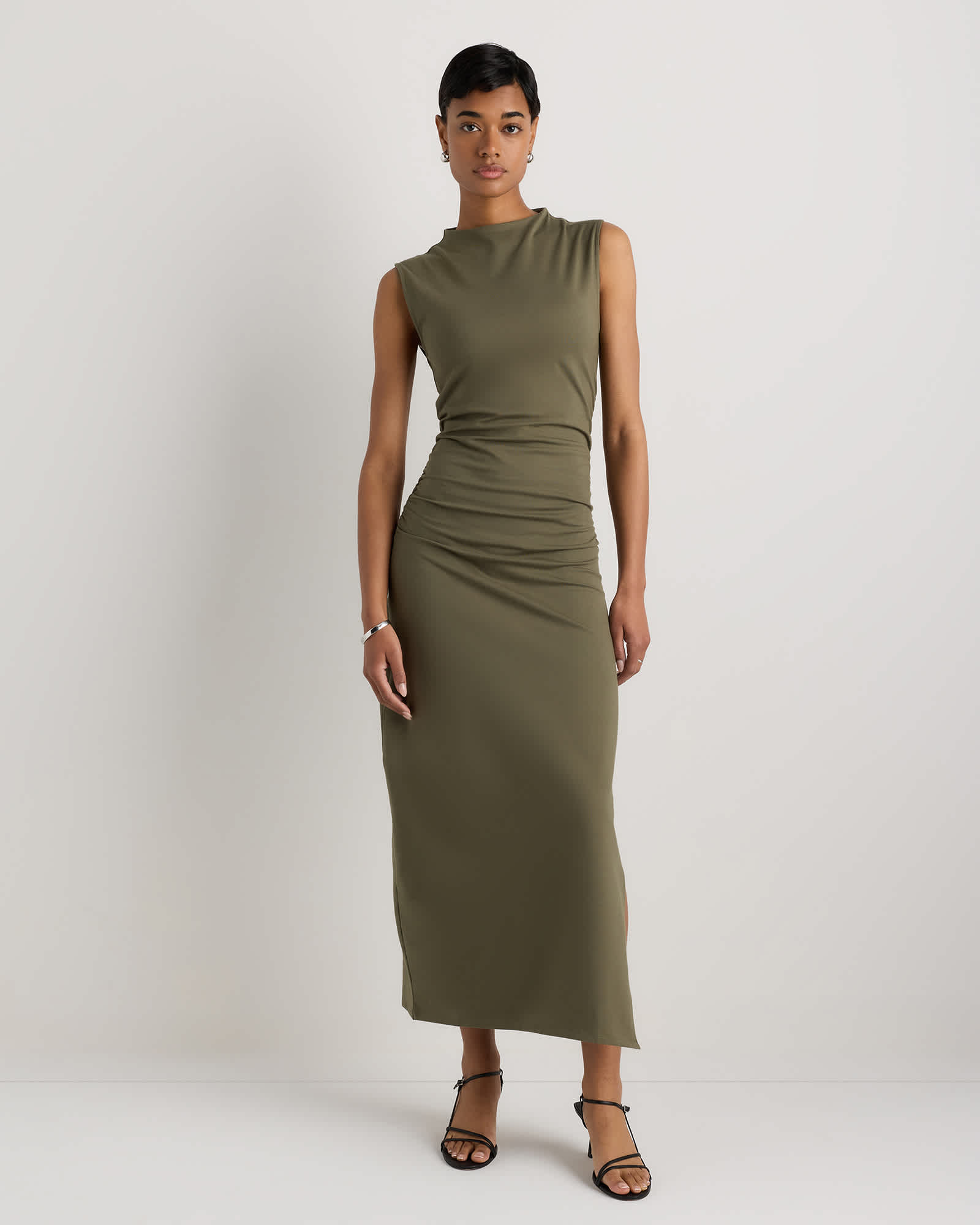 jersey green dress Cut Out Maxi in Emerald modern frame Cathy Notch Neck Jersey Dress