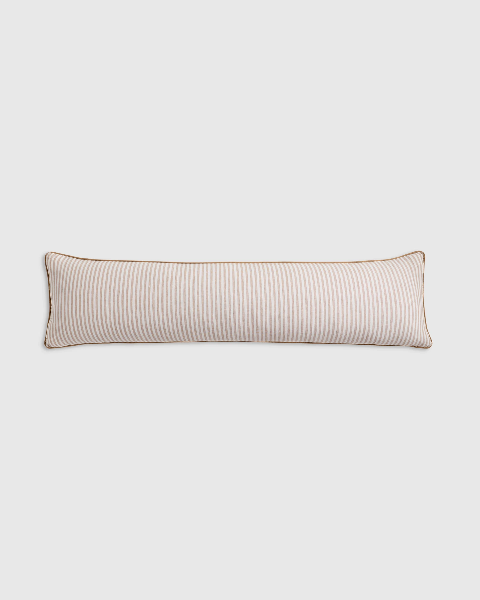Piped Linen Stripe Oversized Lumbar Pillow Cover