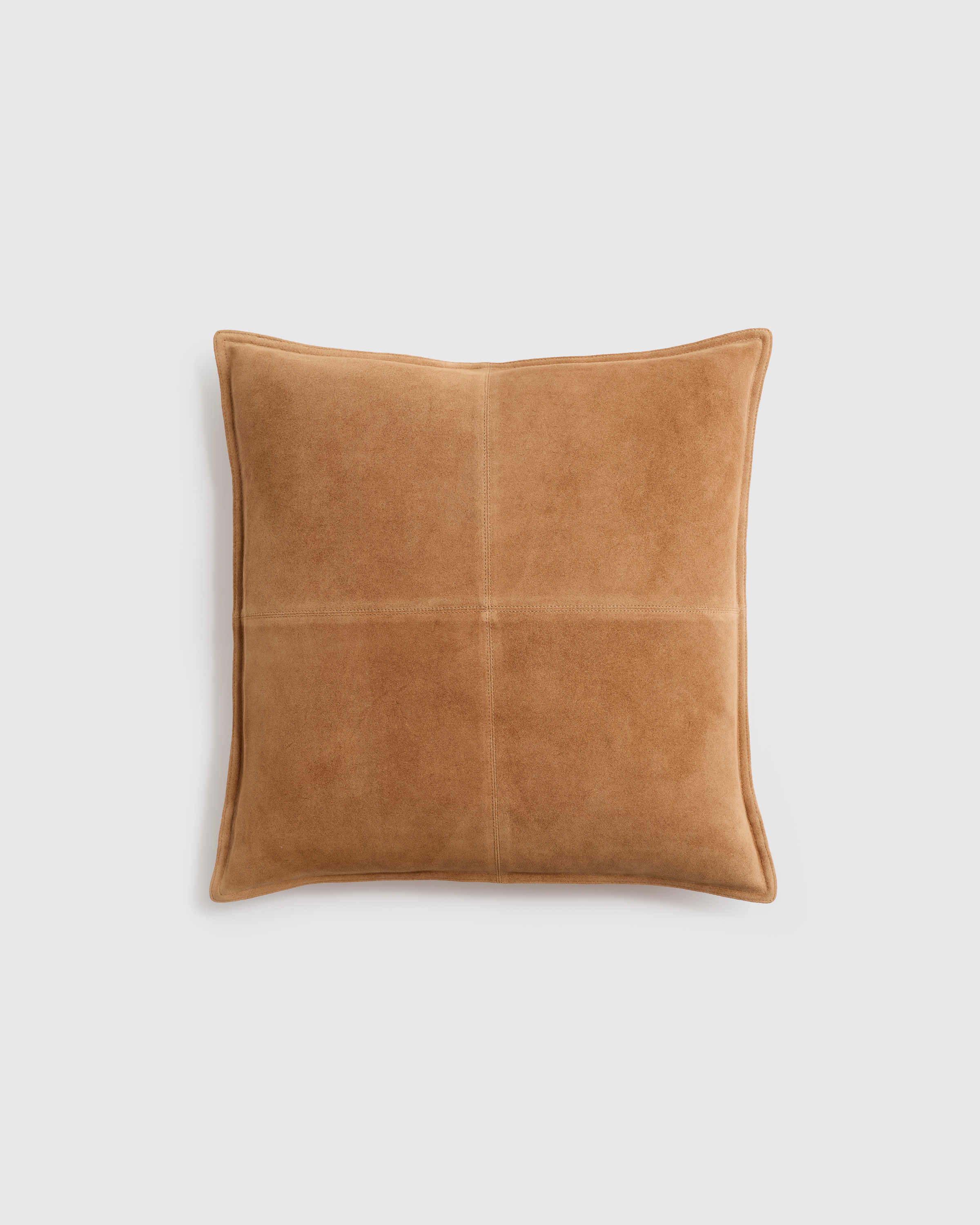 Camel Pieced Suede Pillow Cover