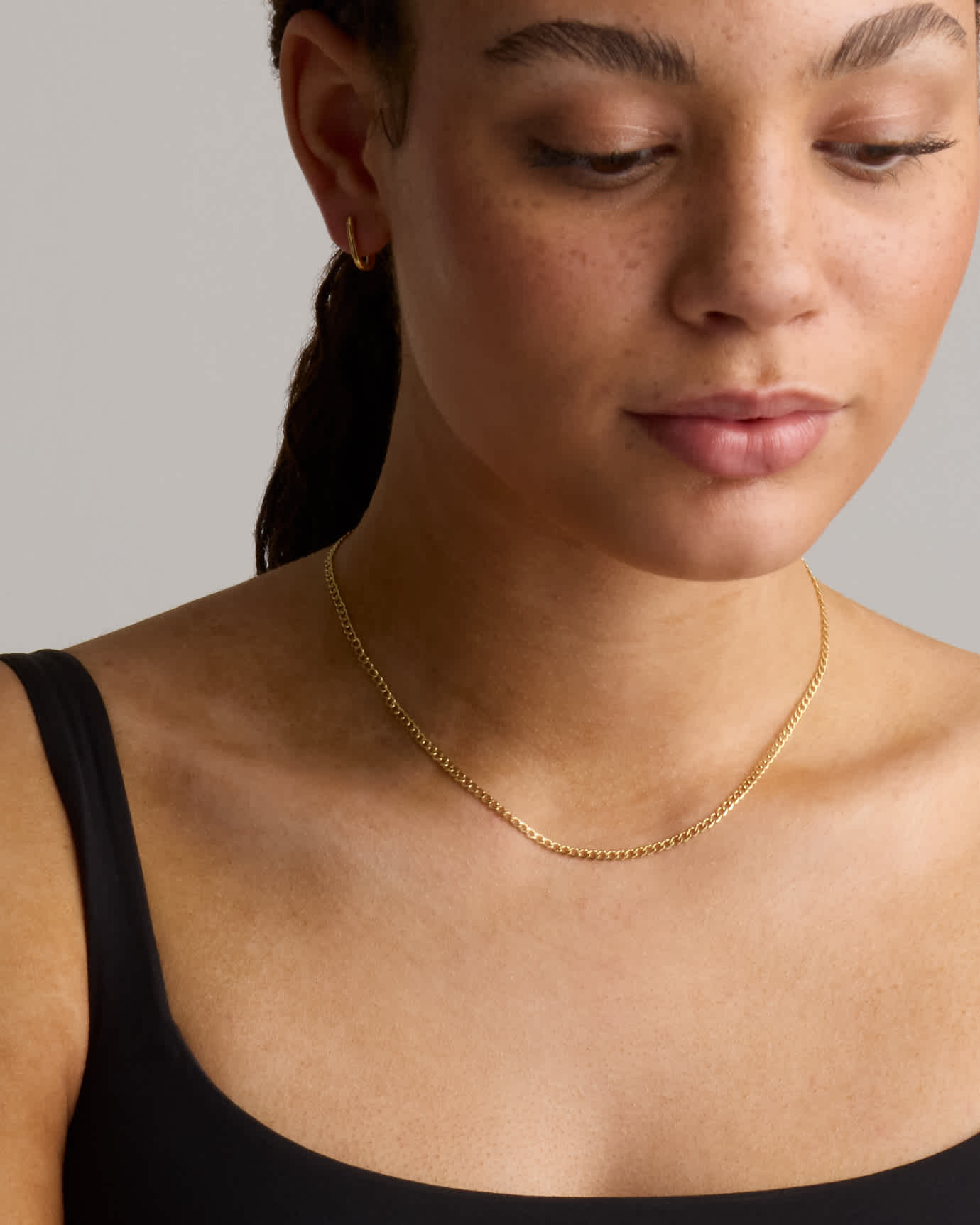 Silver Bold Herringbone Chain Necklace