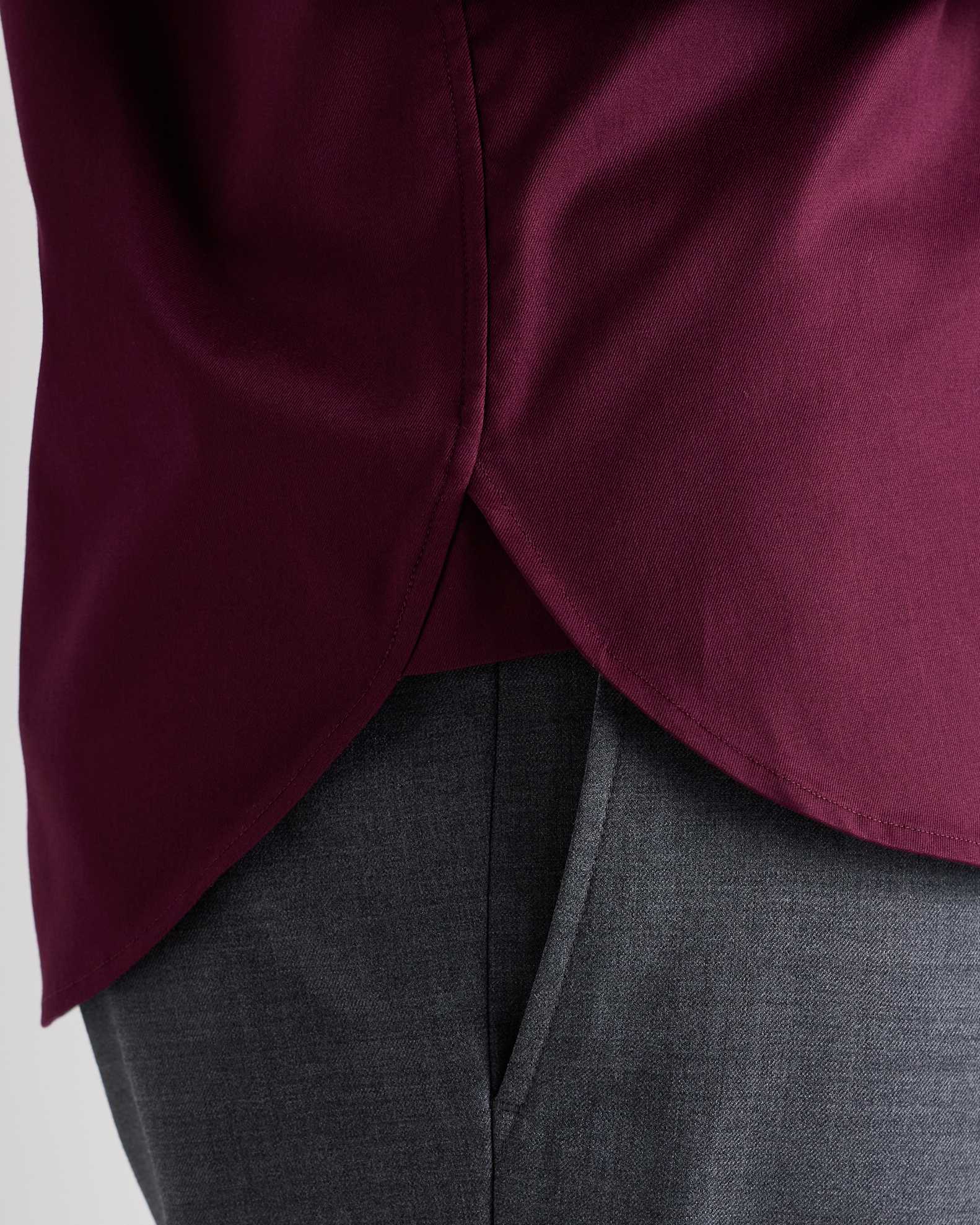 Organic Cotton Stretch Twill Dress Shirt in Barolo Burgundy Organic Cotton Stretch Twill Dress Shirt in Barolo Burgundy