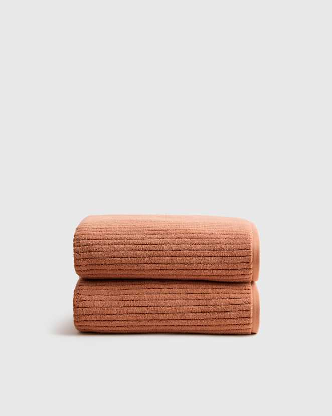 Canyon Ribbed Organic Turkish Cotton Bath Towel (Set of 2)