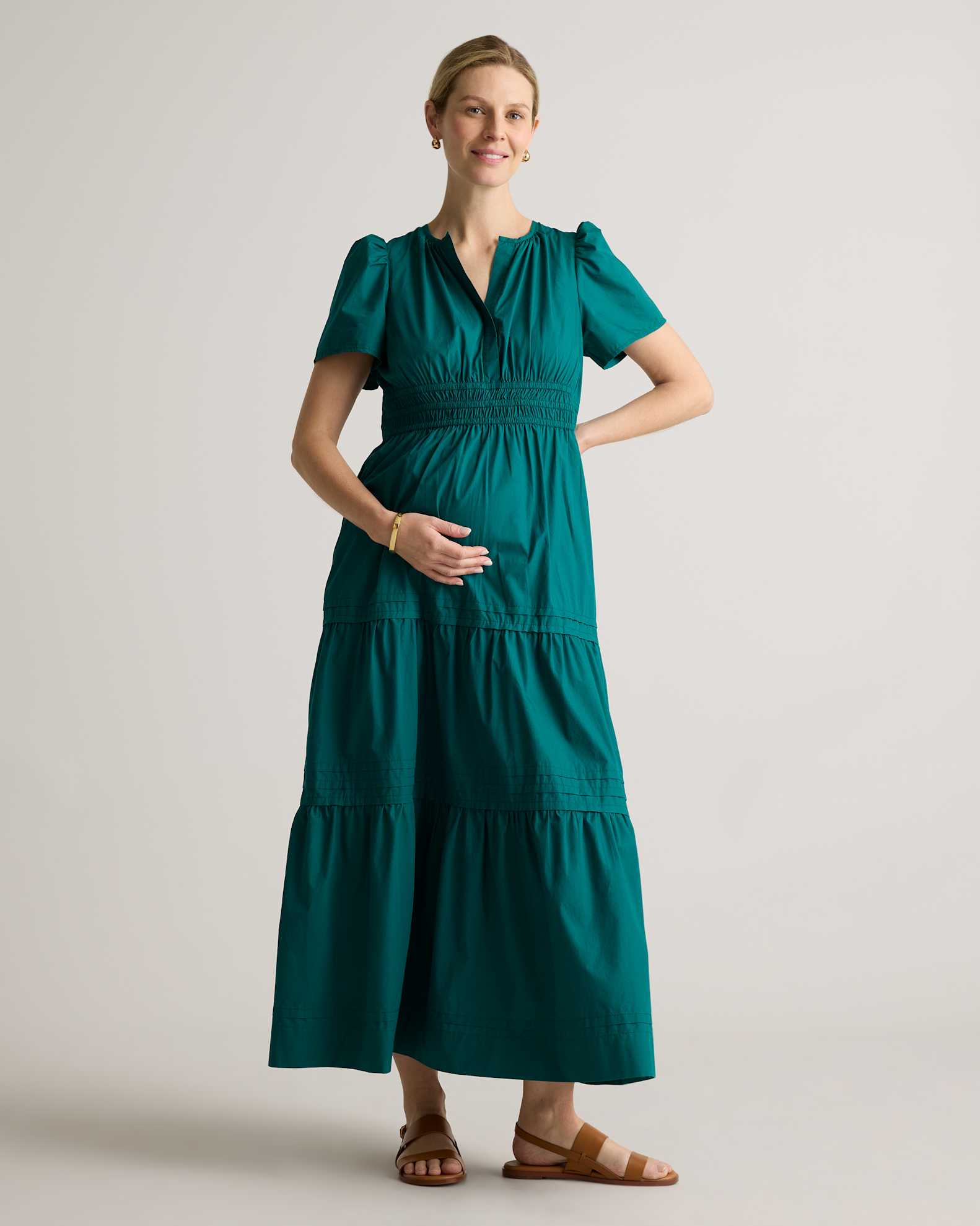 100% Organic Cotton Maternity Tiered Maxi Dress 100% Organic Cotton Maternity Tiered Maxi Dress