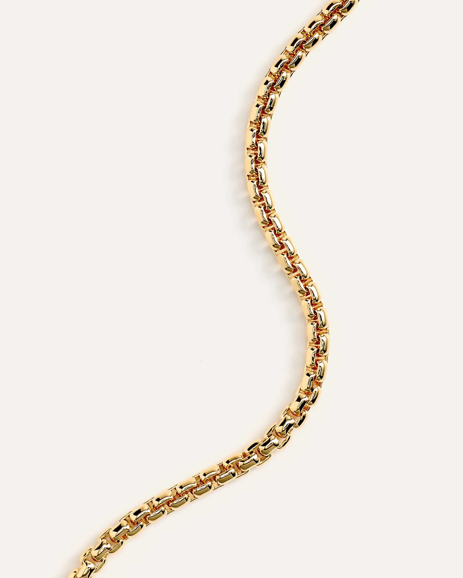 Simple Gold Layer Chain Designs Box Chain Necklace in Gold Vermeil