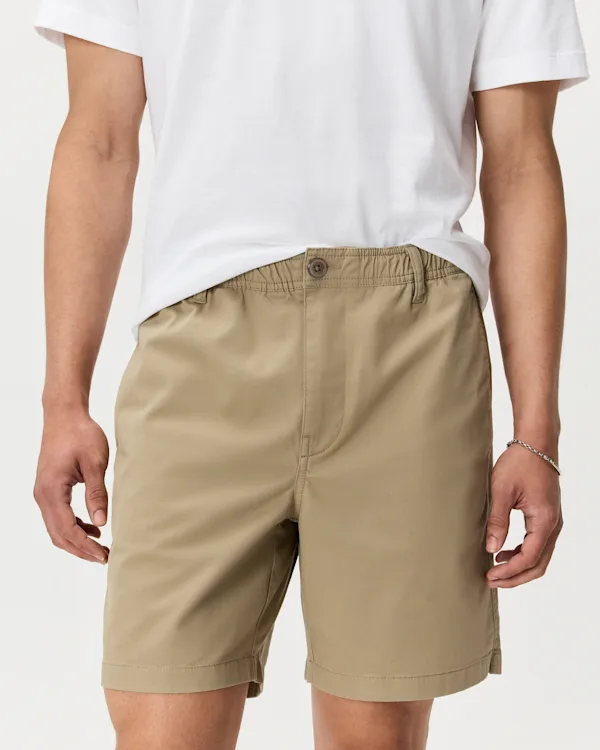 Organic Stretch Cotton Pull On Chino Shorts - 7"