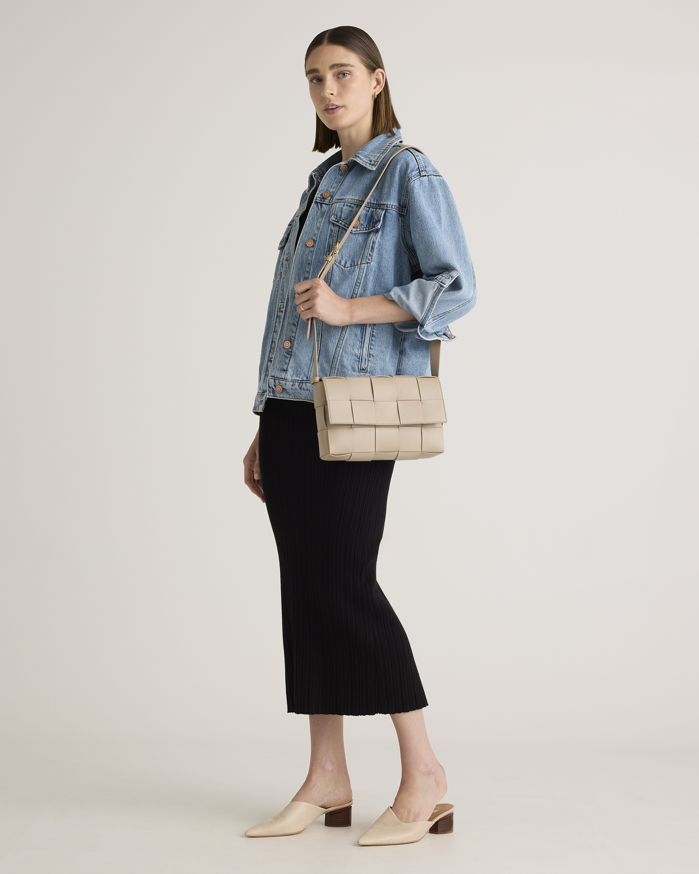 Italian Leather Handwoven Flap Crossbody