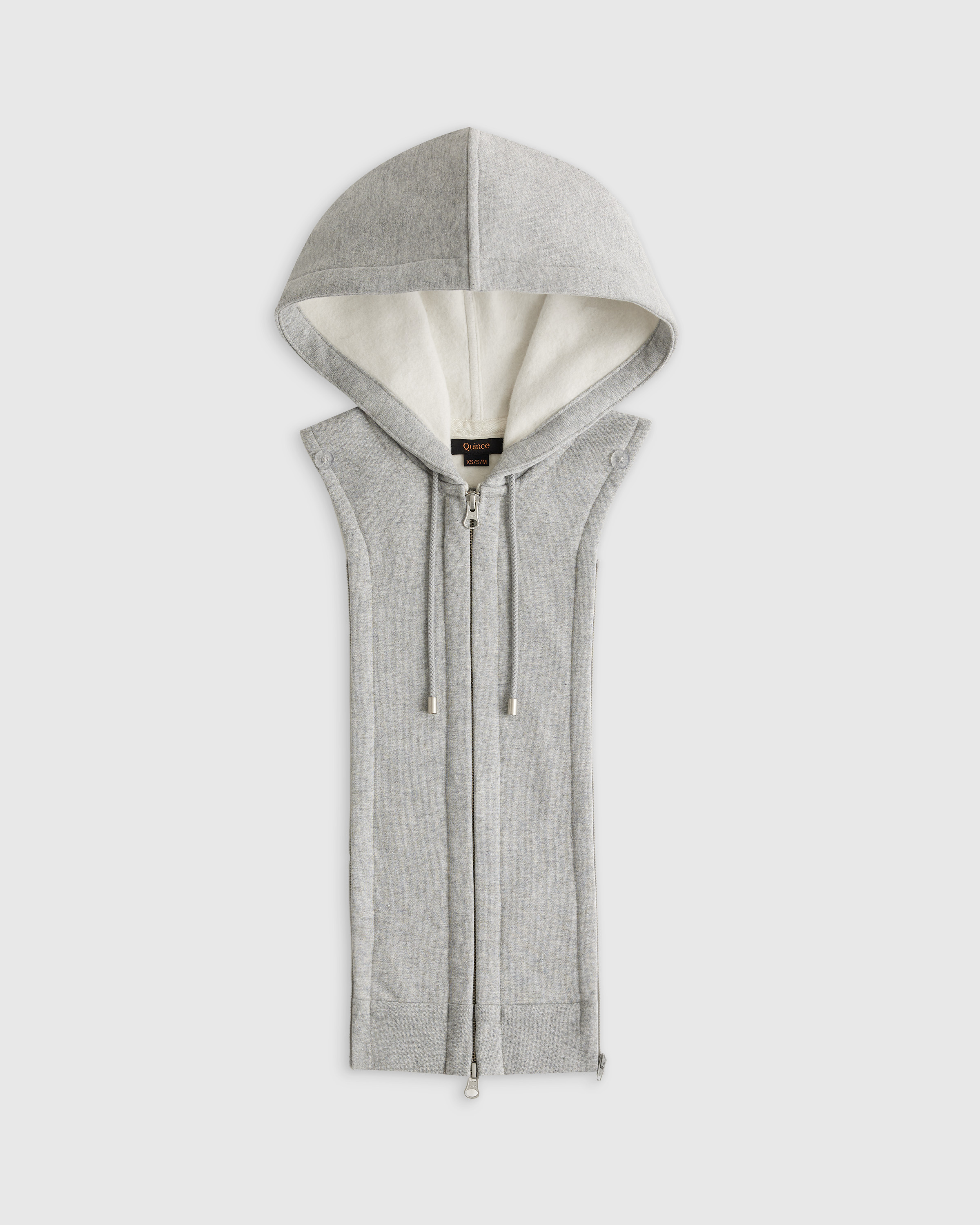 Heather Grey Organic Heavyweight Fleece Hoodie Blazer Insert