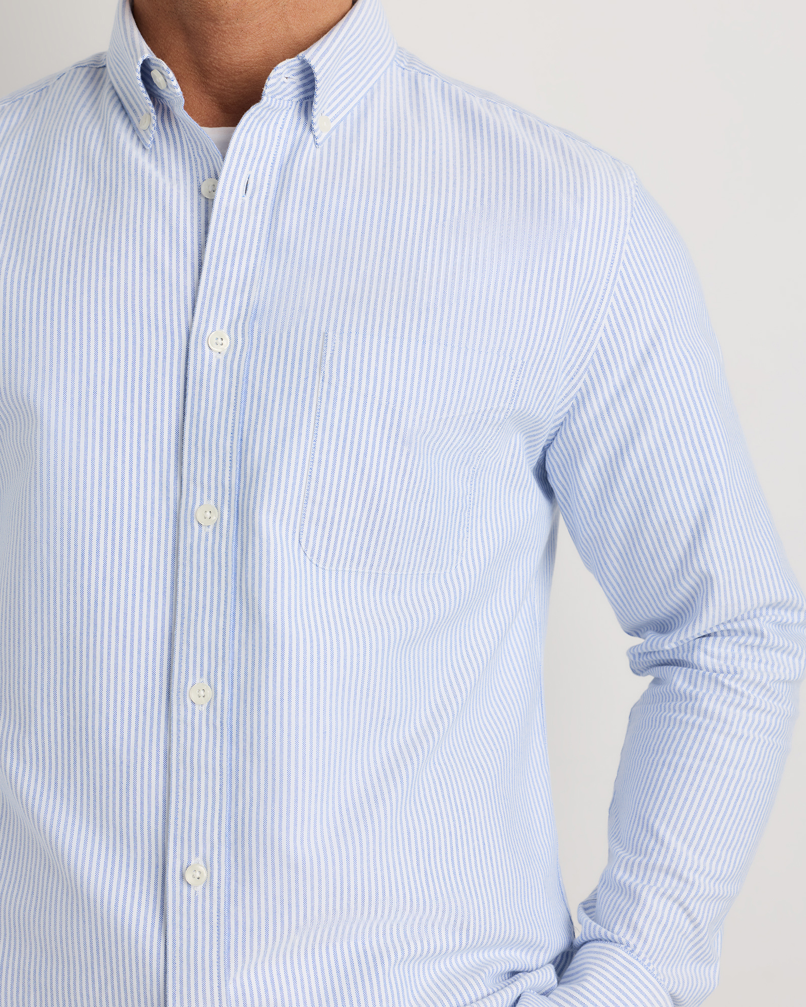 100% Organic Cotton Oxford Shirt in University Stripe