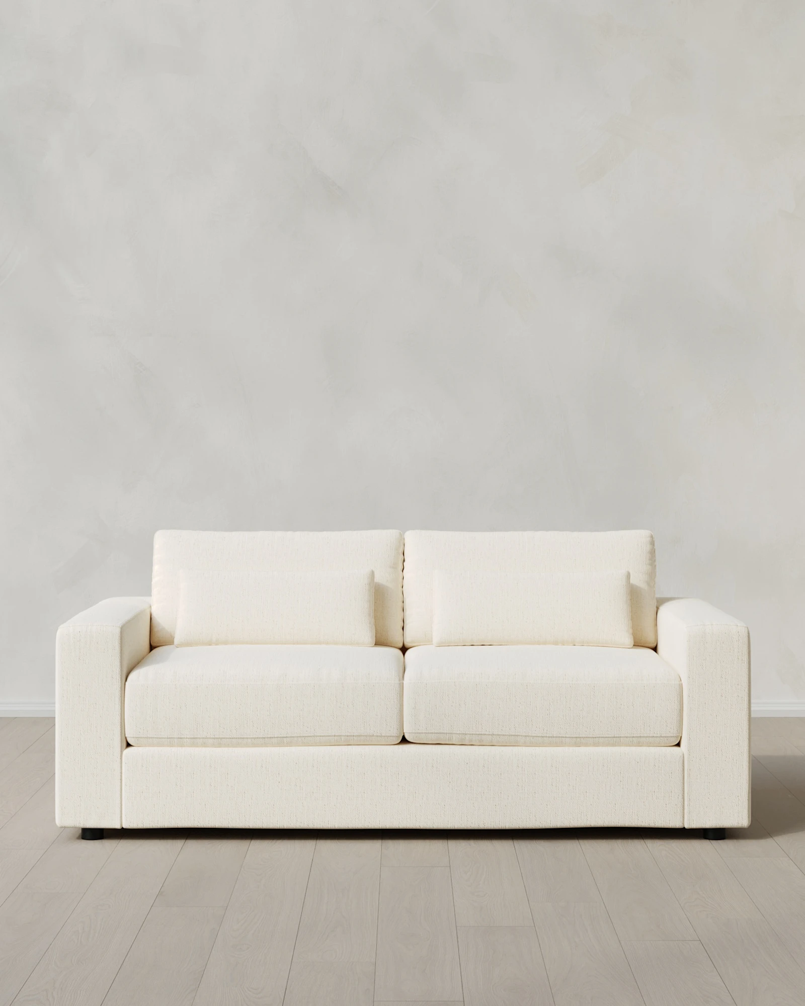 Square Arm Deep Seat Sofa in Performance Chenille Linen Blend