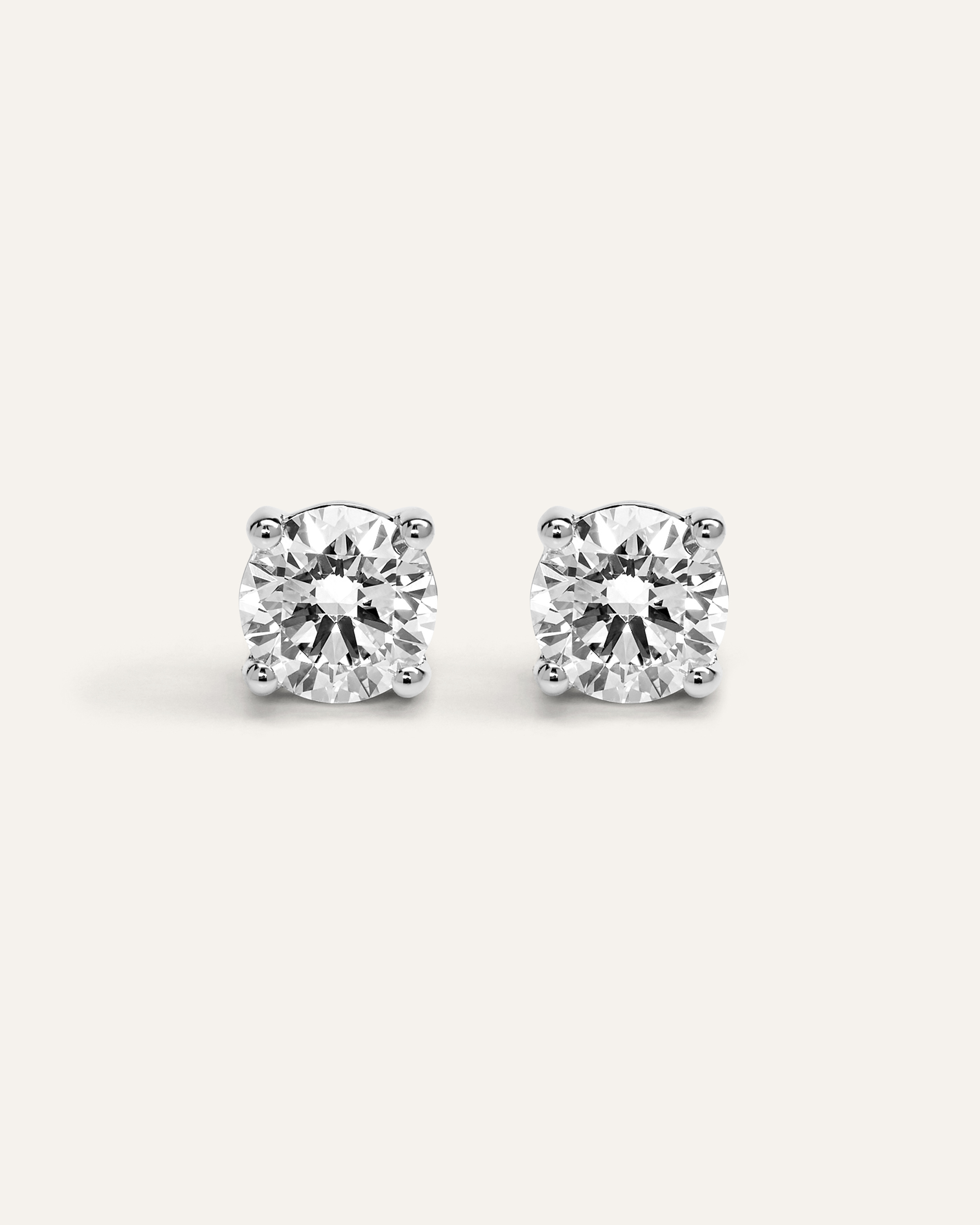 White Gold 14K Gold Lab Grown Diamond Four-Prong Solitaire Studs