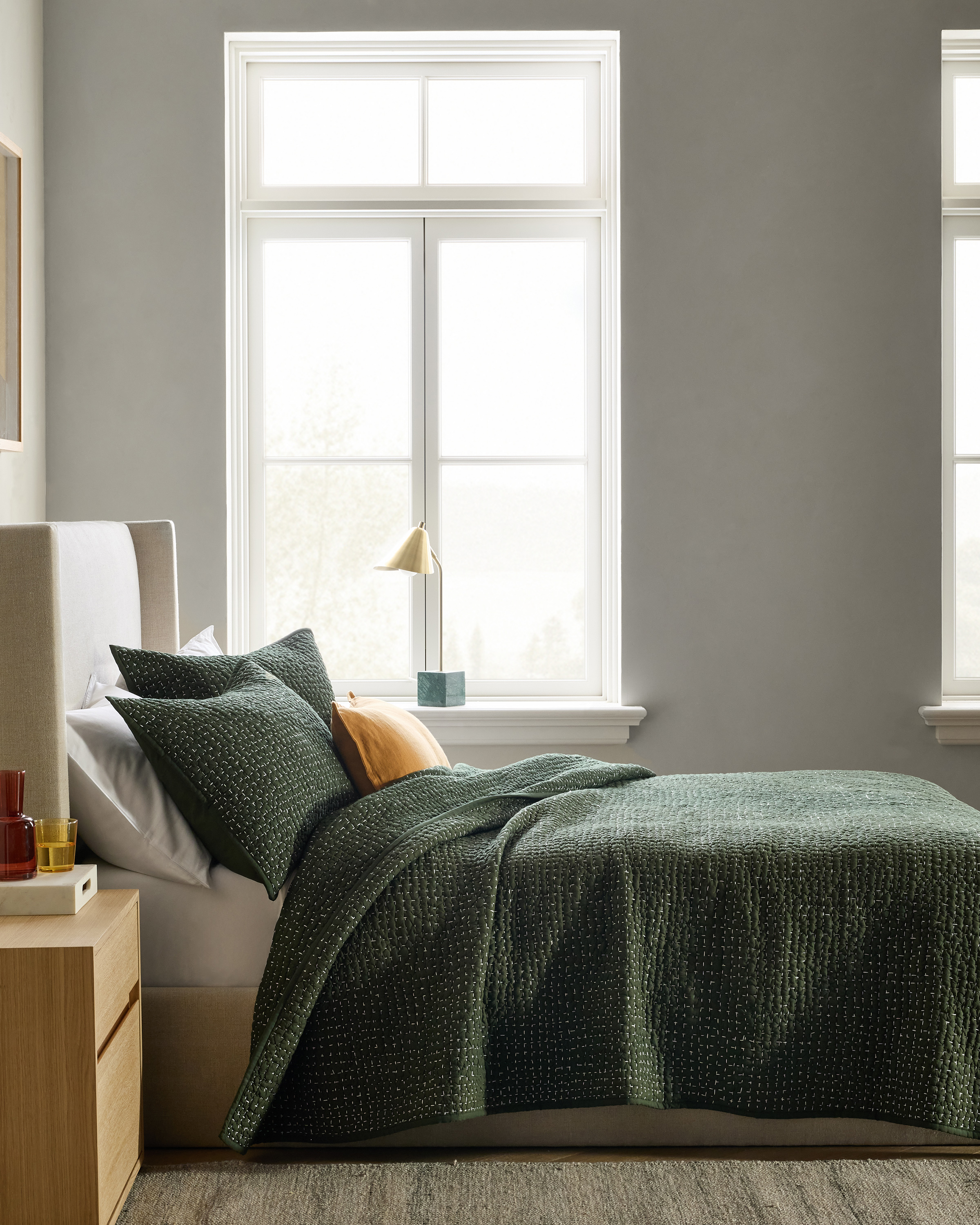 Pine Organic Cotton Hand Stitched Quilt